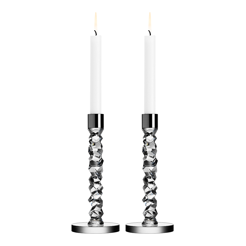 Orrefors - Carat ljusstake 24,2 cm 2-pack rostfri