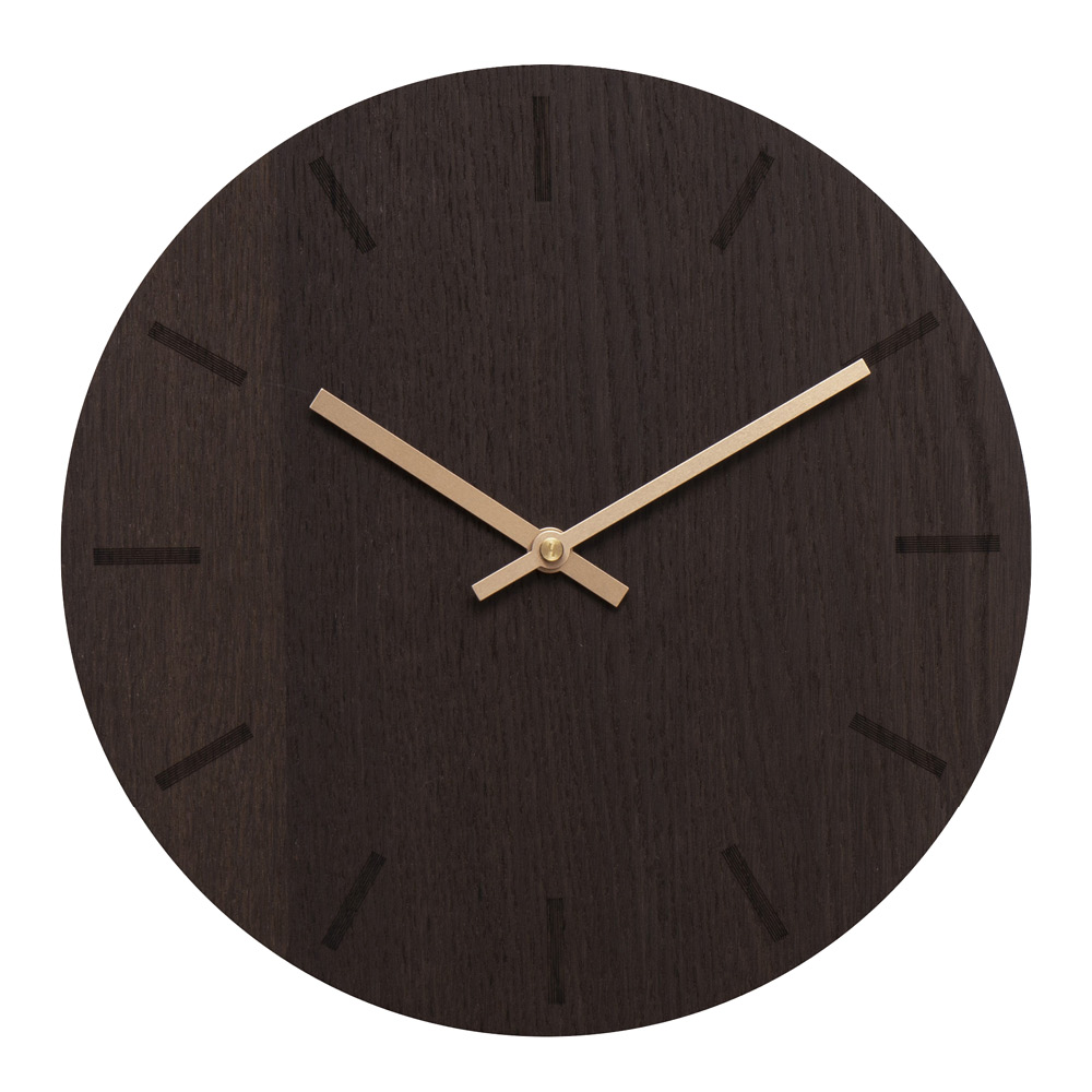 Hemverk - Dark Oak väggklocka 28 cm mörk ek med kopparvisare