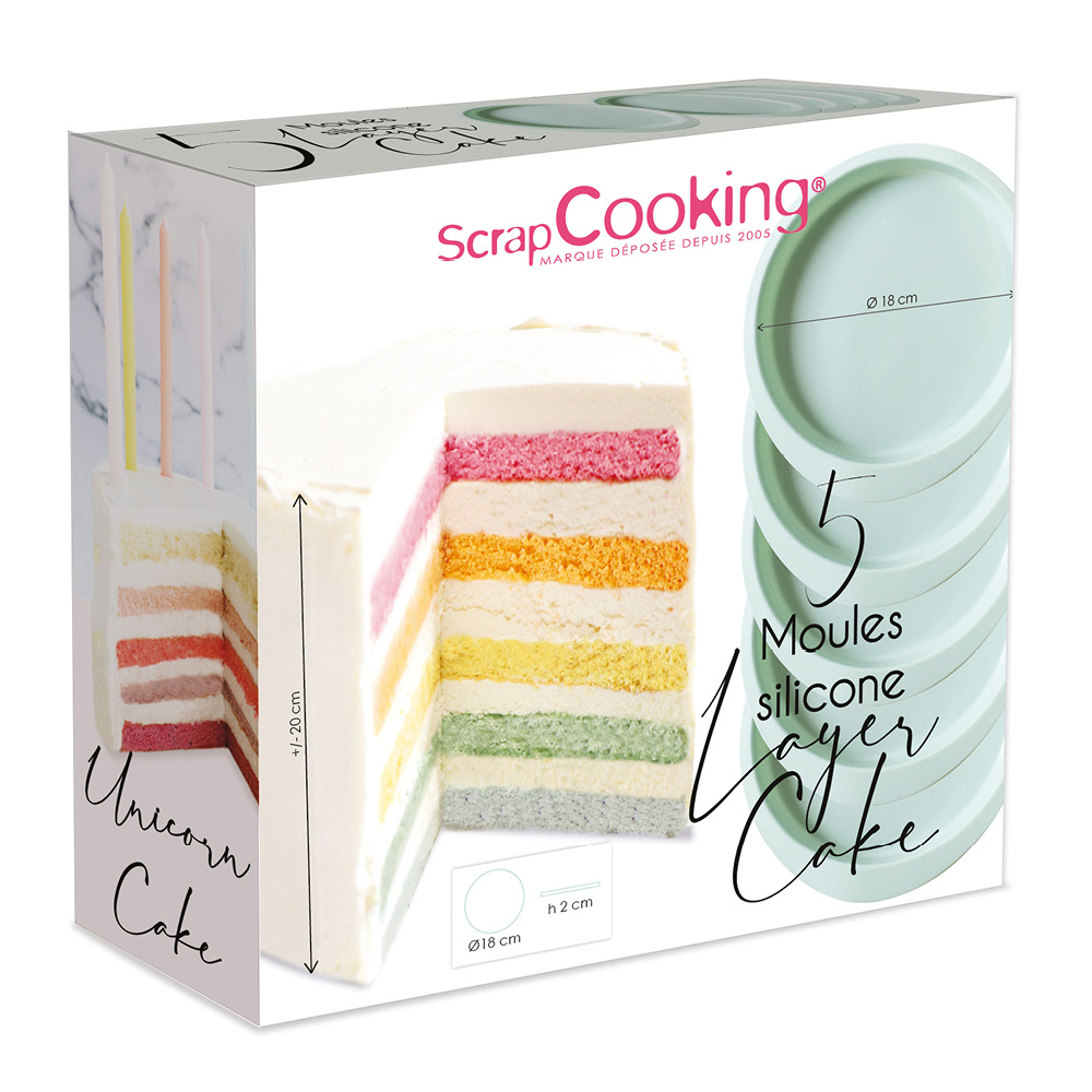 ScrapCooking - Silikonform till tårtbotten 5-pack Ø18 cm mintgrön