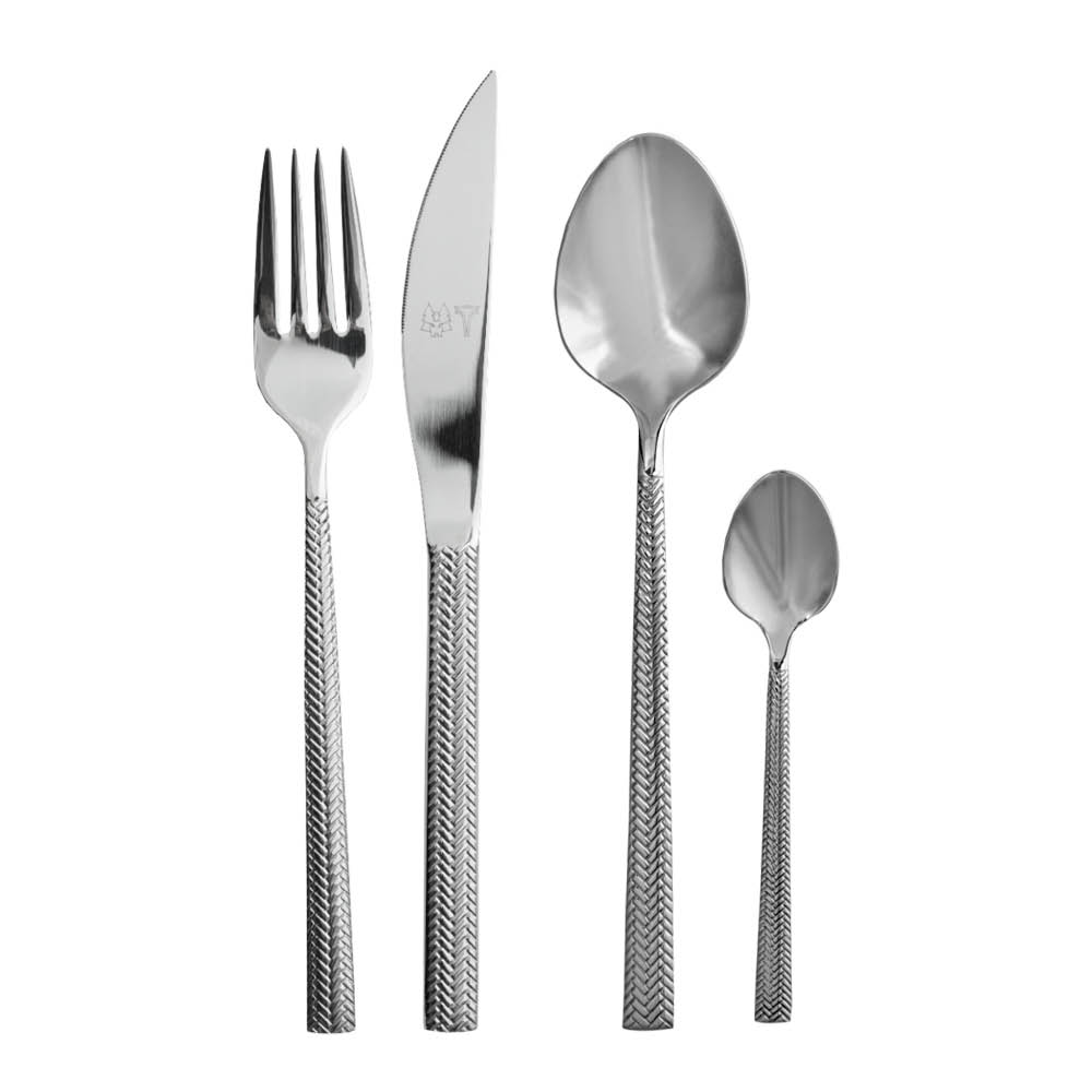 Vargen & Thor - Glöd bestickset 16 delar blankt stål