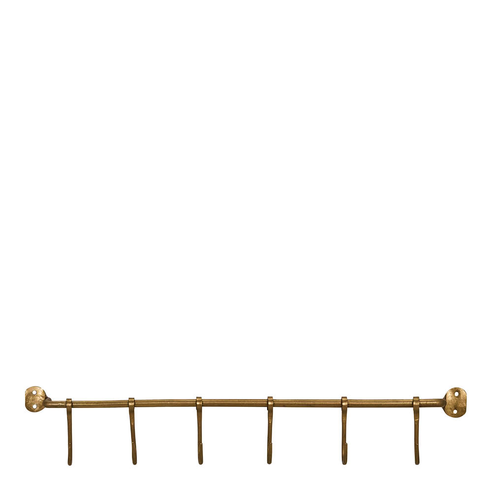 House Doctor - Stång med 6 krokar 60 cm mässing