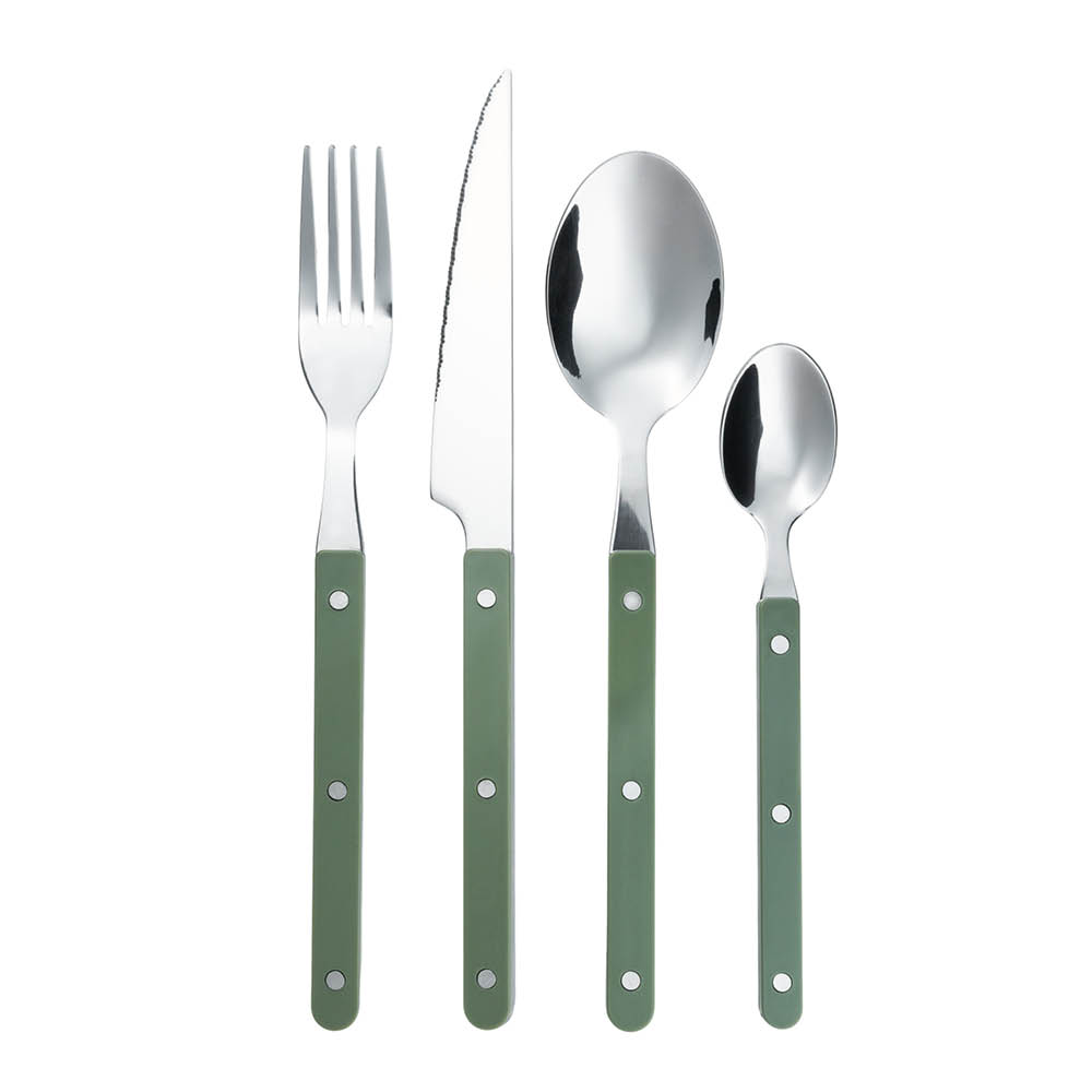Stiernholm - Prima Verde bestickset 4-pack stål/grön