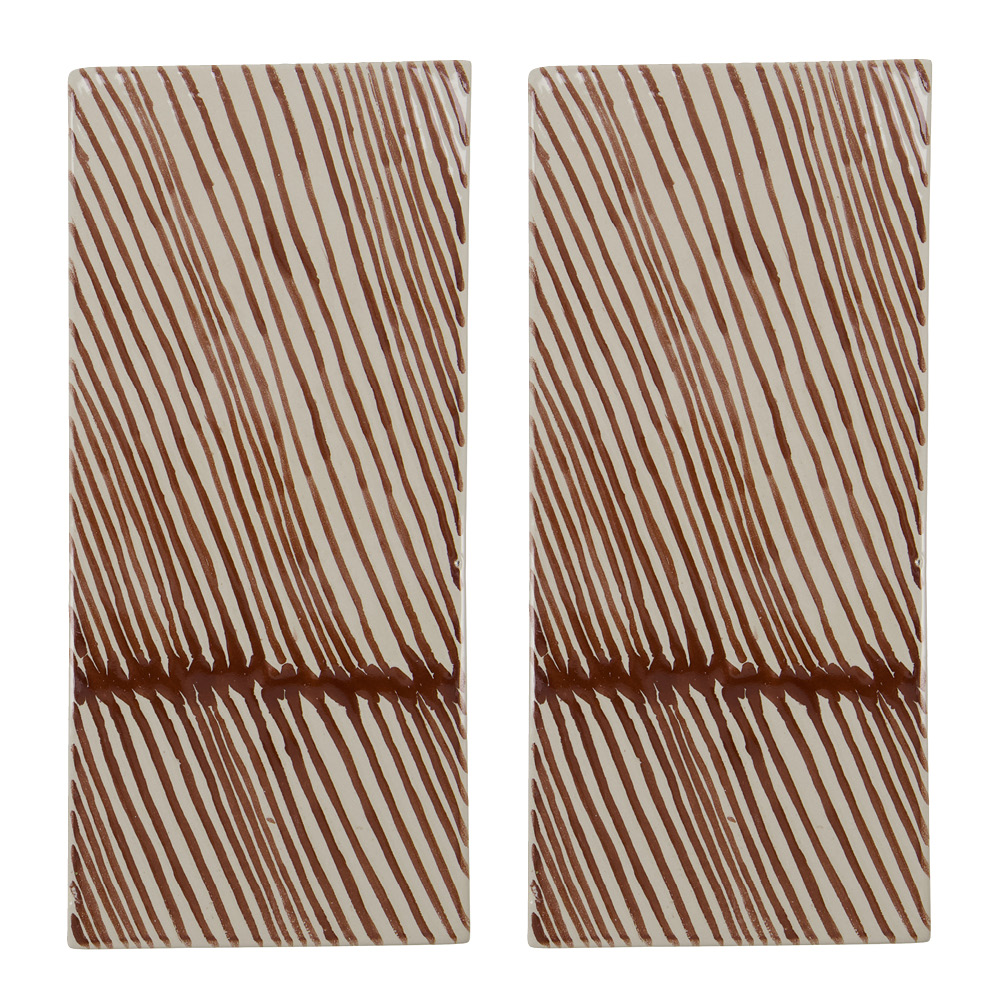 House Doctor - Diva serveringsfat / assiett 26x12 cm 2-pack brun