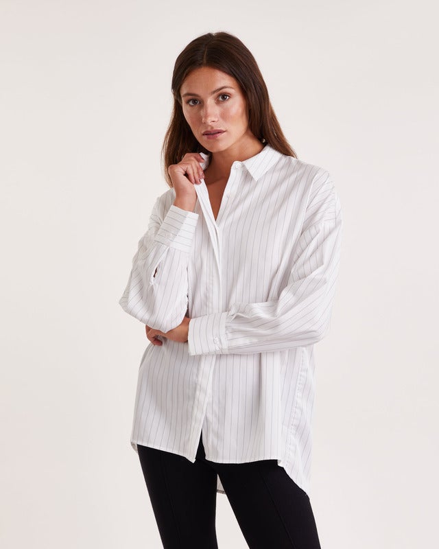 Julia pinstripe shirt white/black