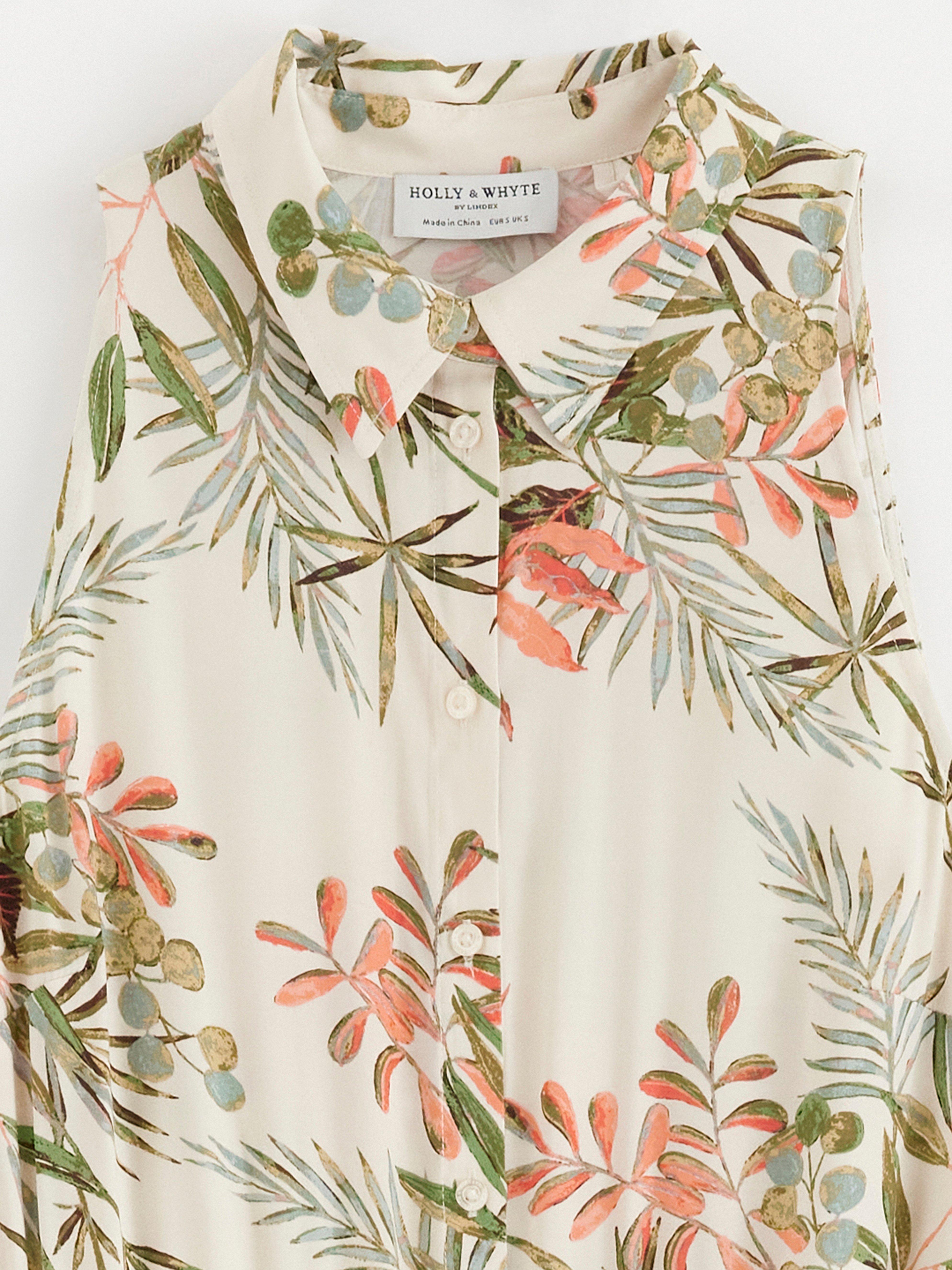 Mönstrad ärmlös jumpsuit
