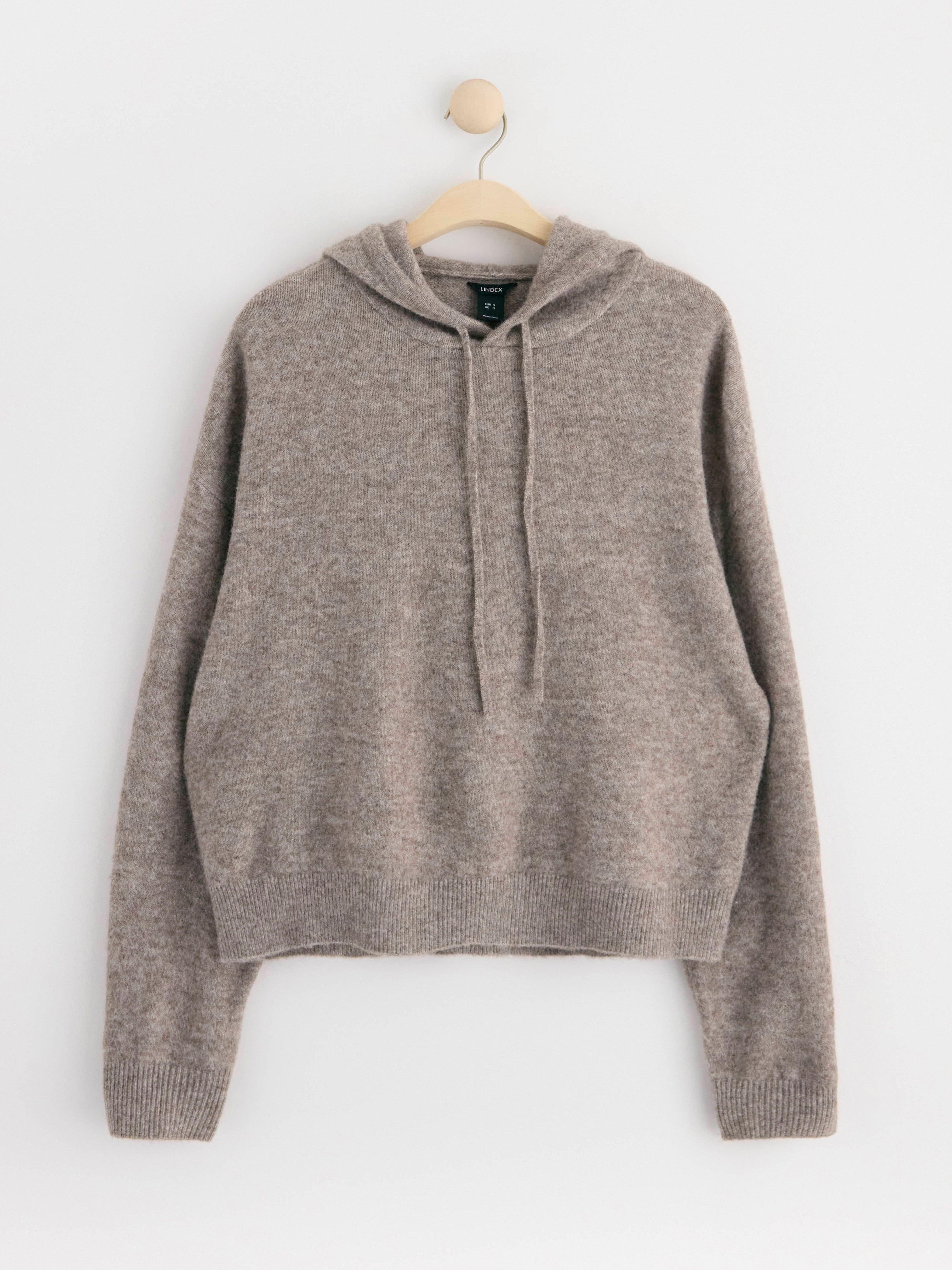 Hoodie stickad