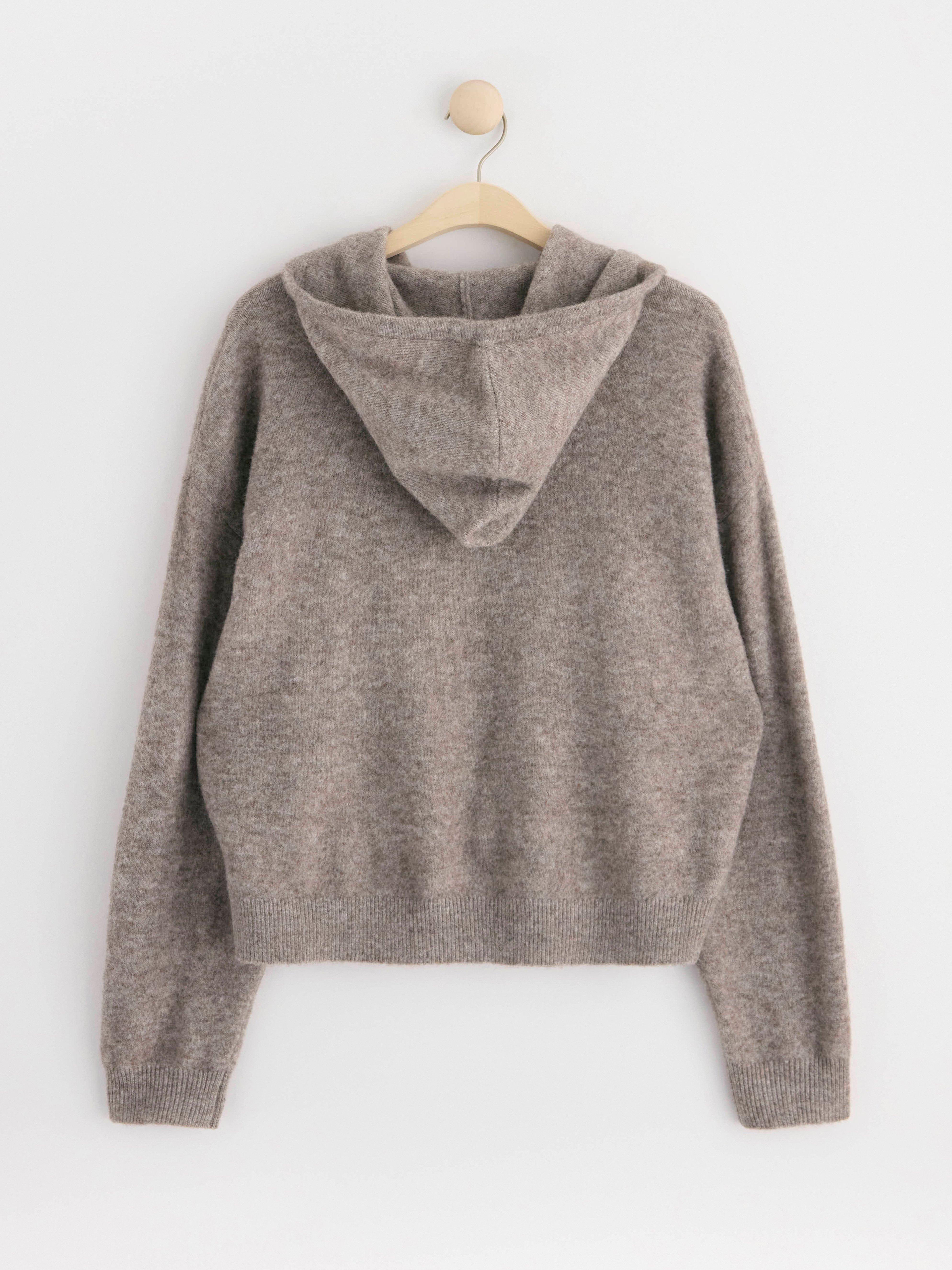 Hoodie stickad