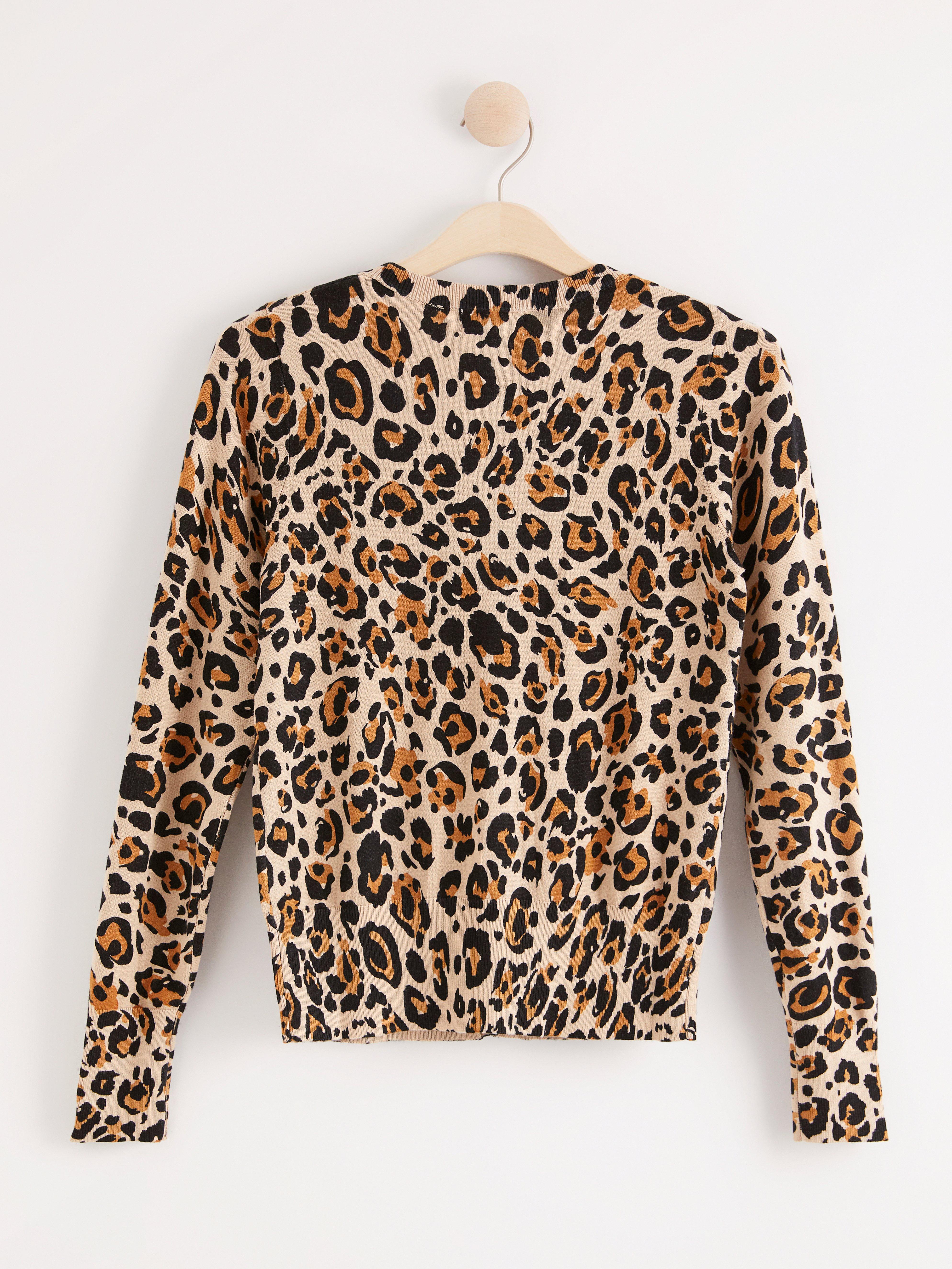 Mönstrad finstickad cardigan