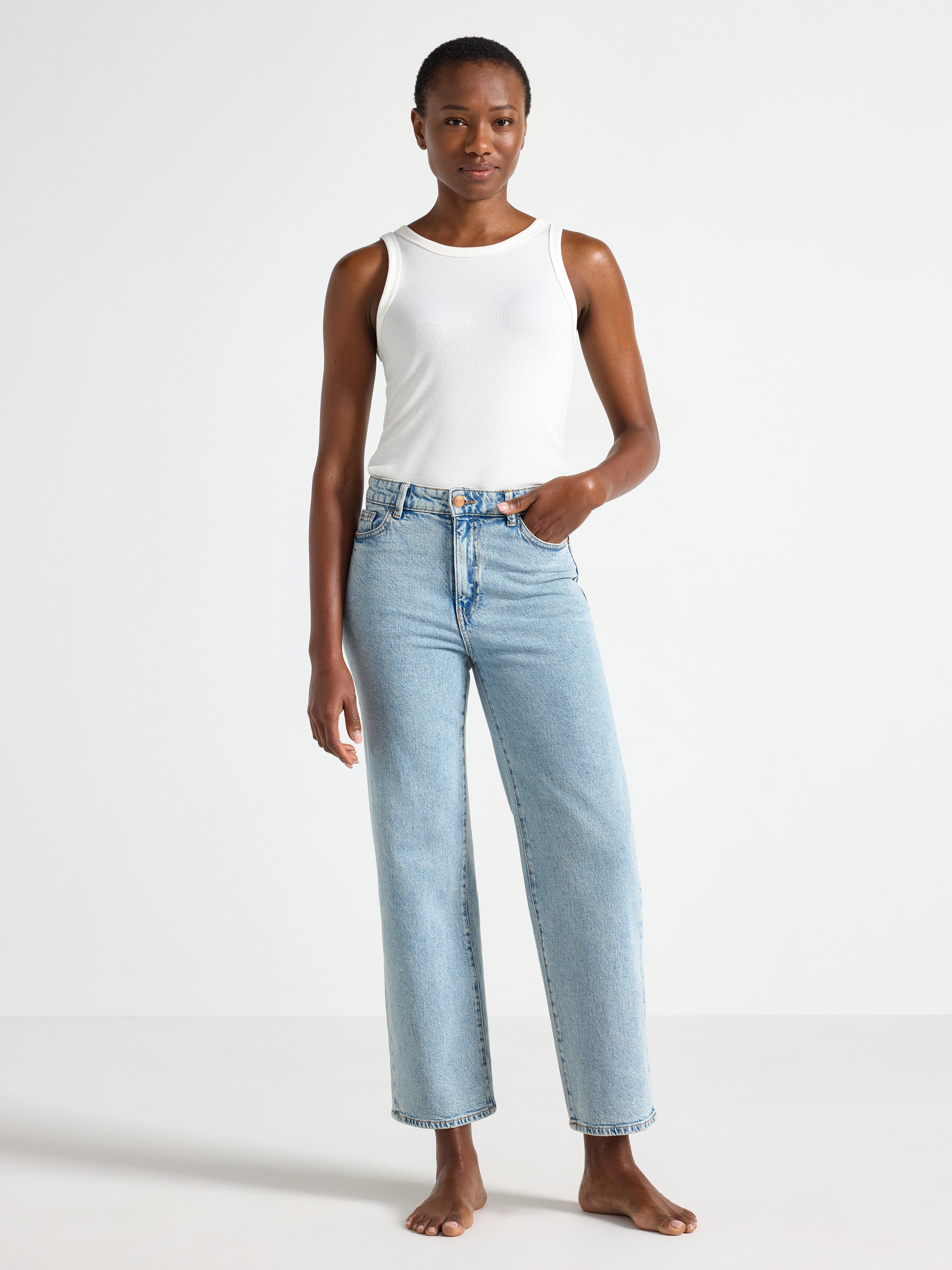 WIDE Hanna cropped jeans med lätt stretch