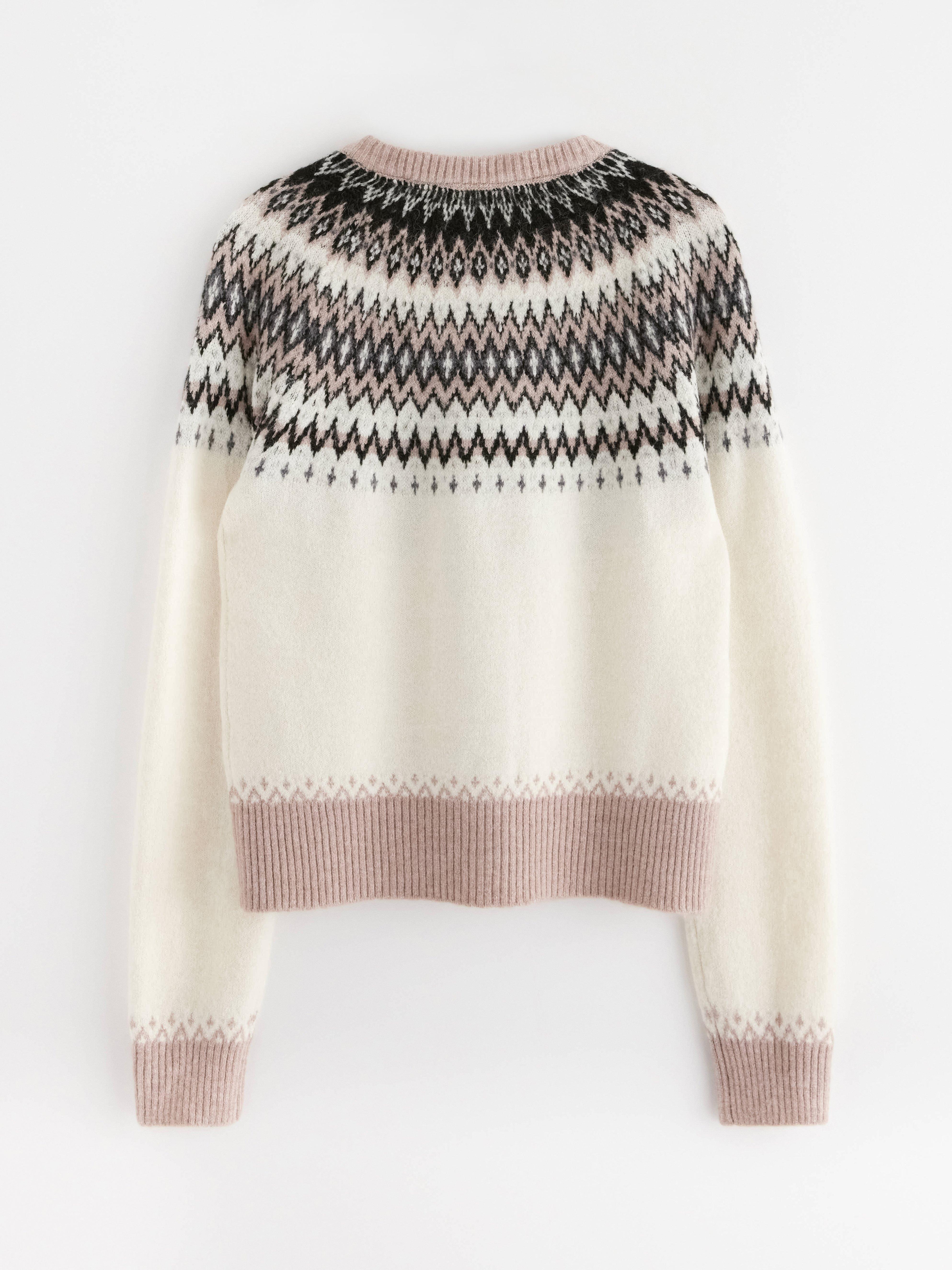Cardigan med fair isle-mönster
