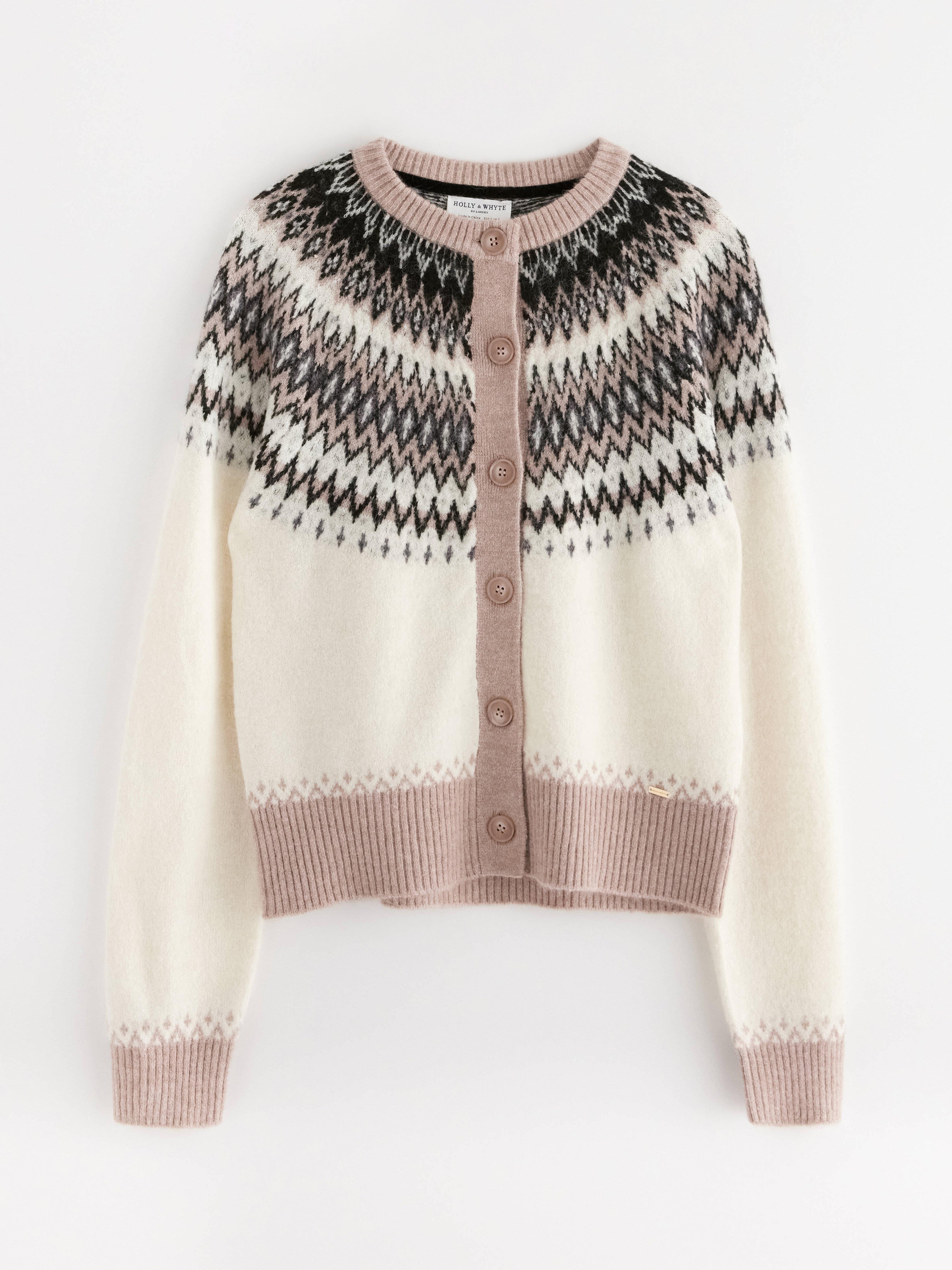 Cardigan med fair isle-mönster