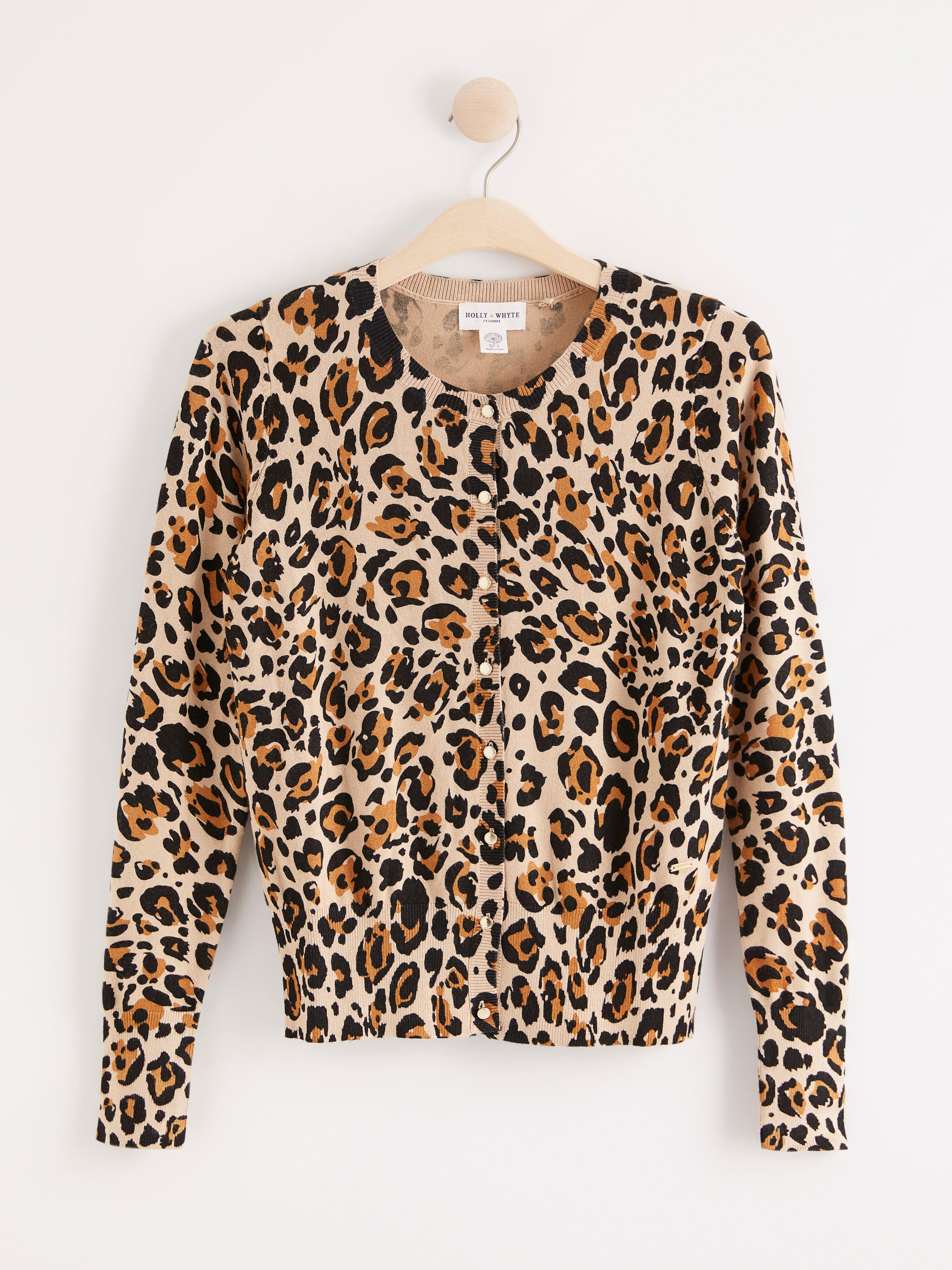 Mönstrad finstickad cardigan
