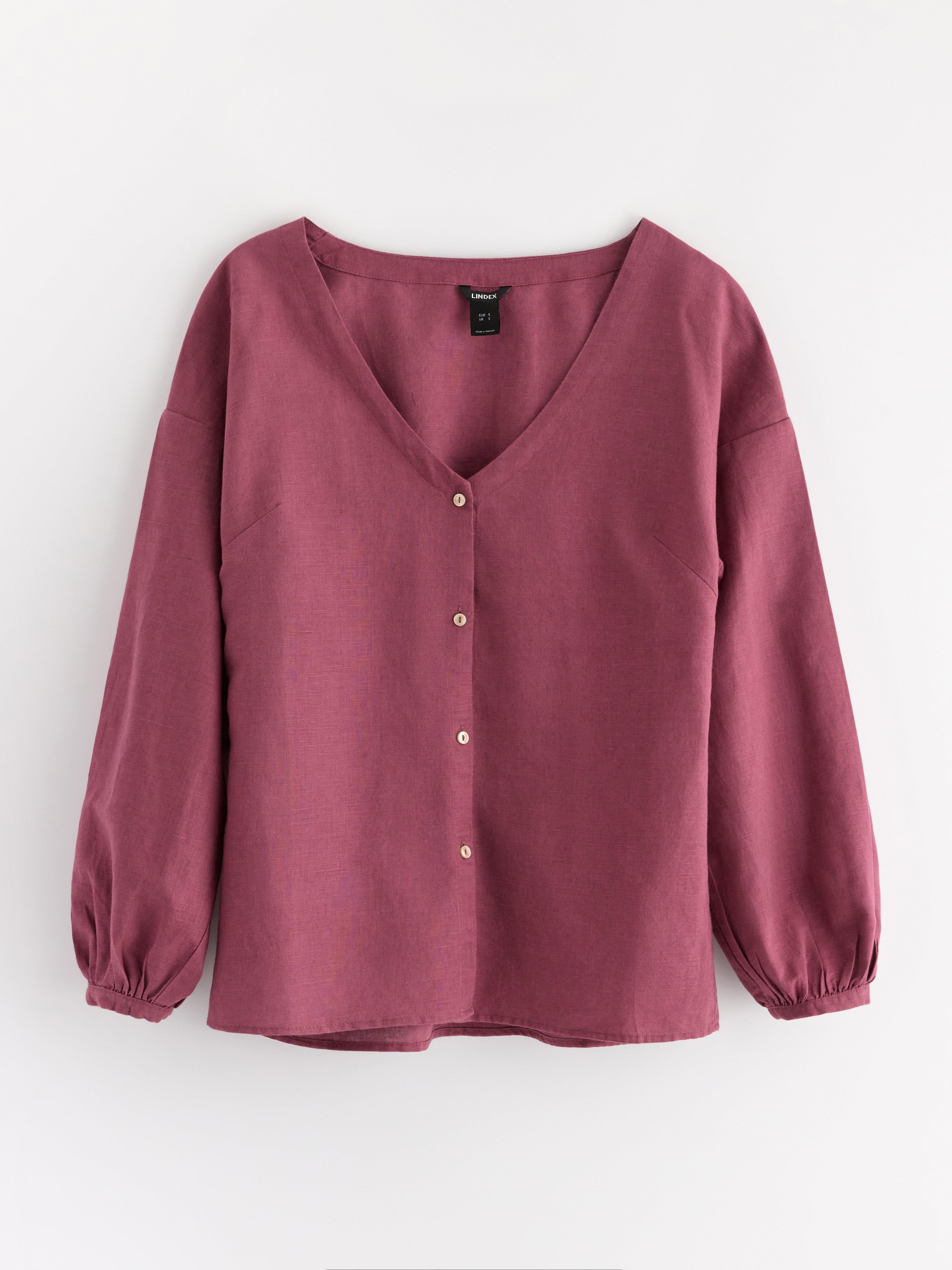 Blus i linneblandning