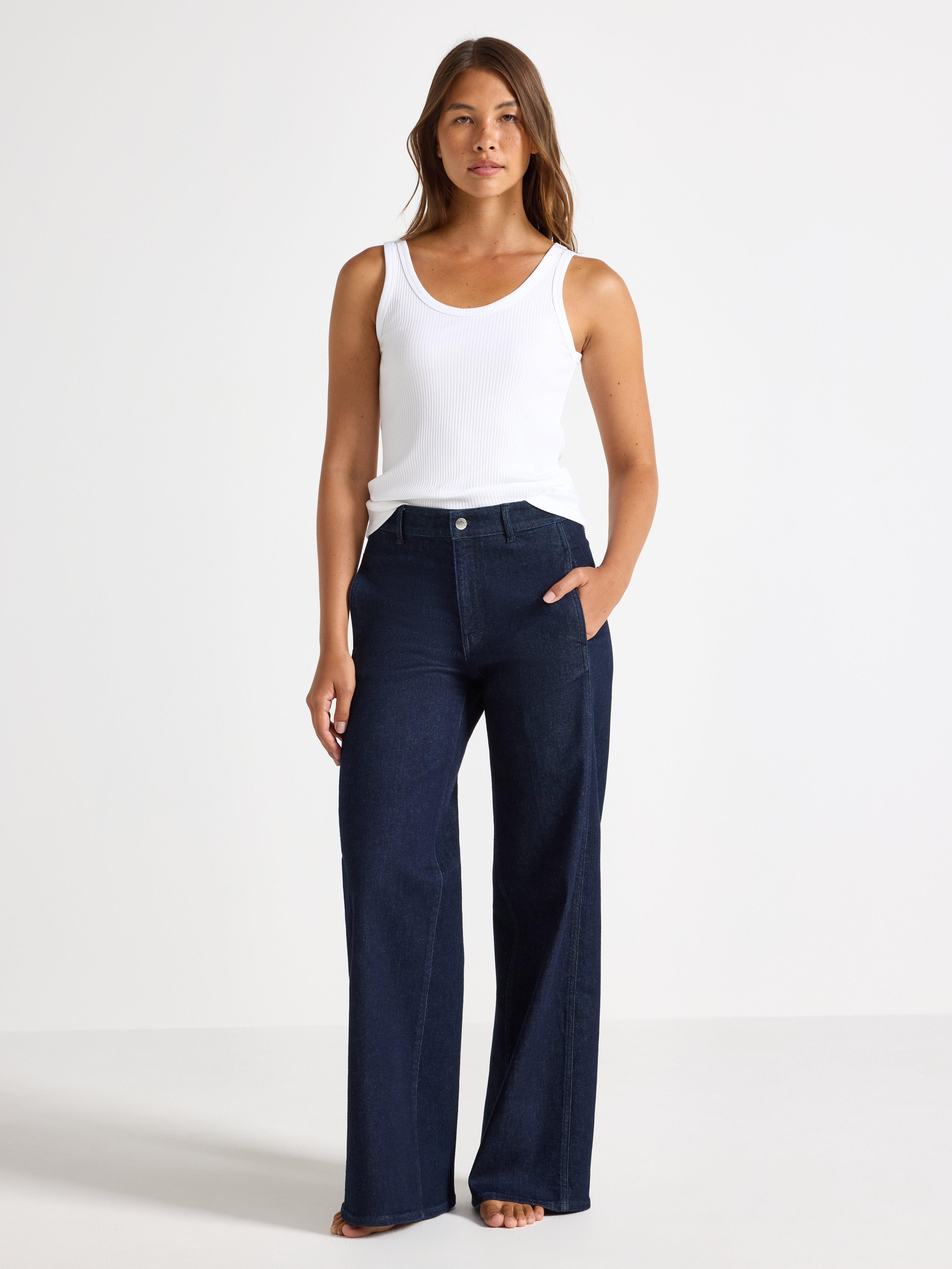 WIDE byxor i denim med stretch
