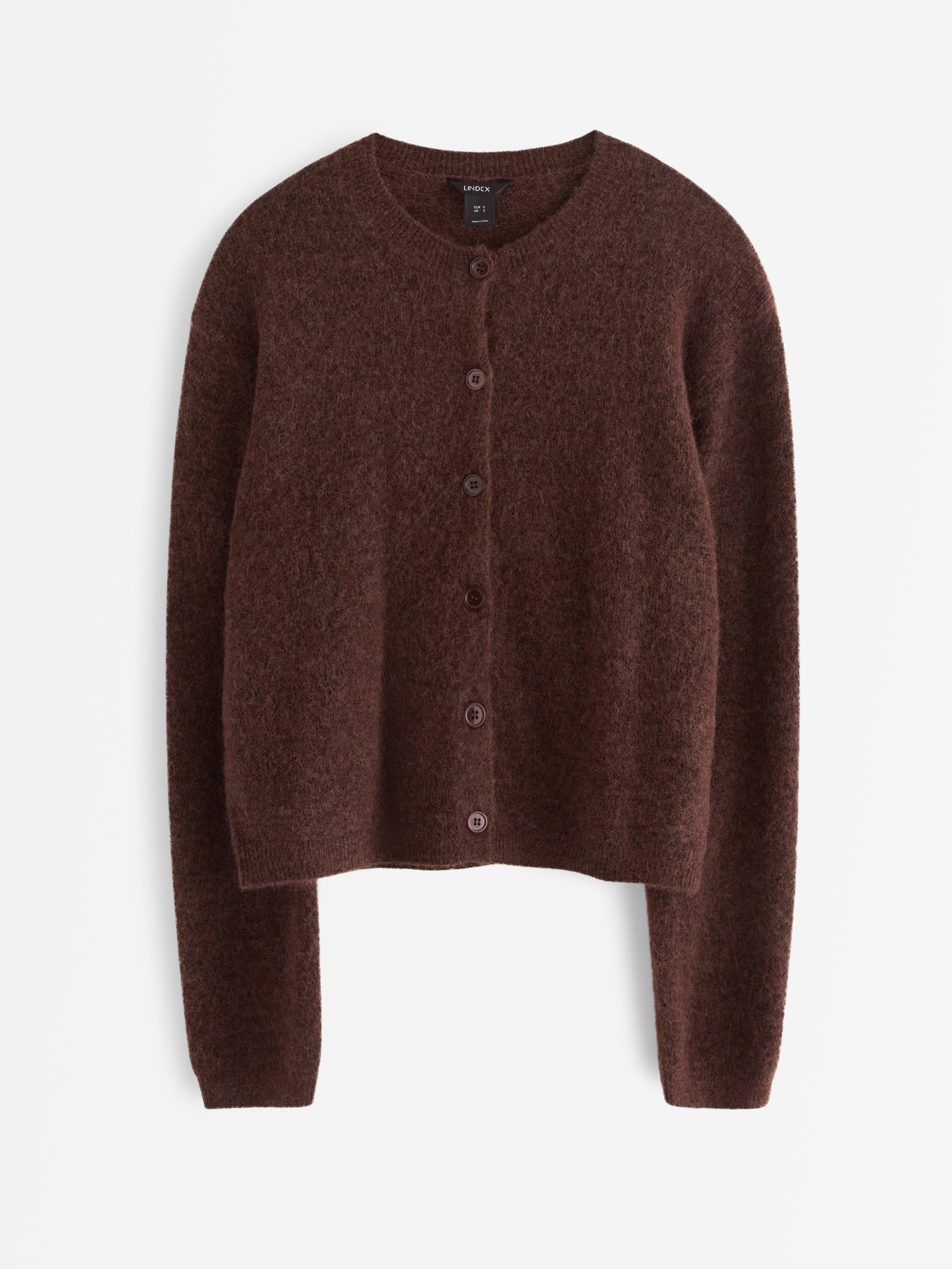 Stickad cardigan i ullblandning