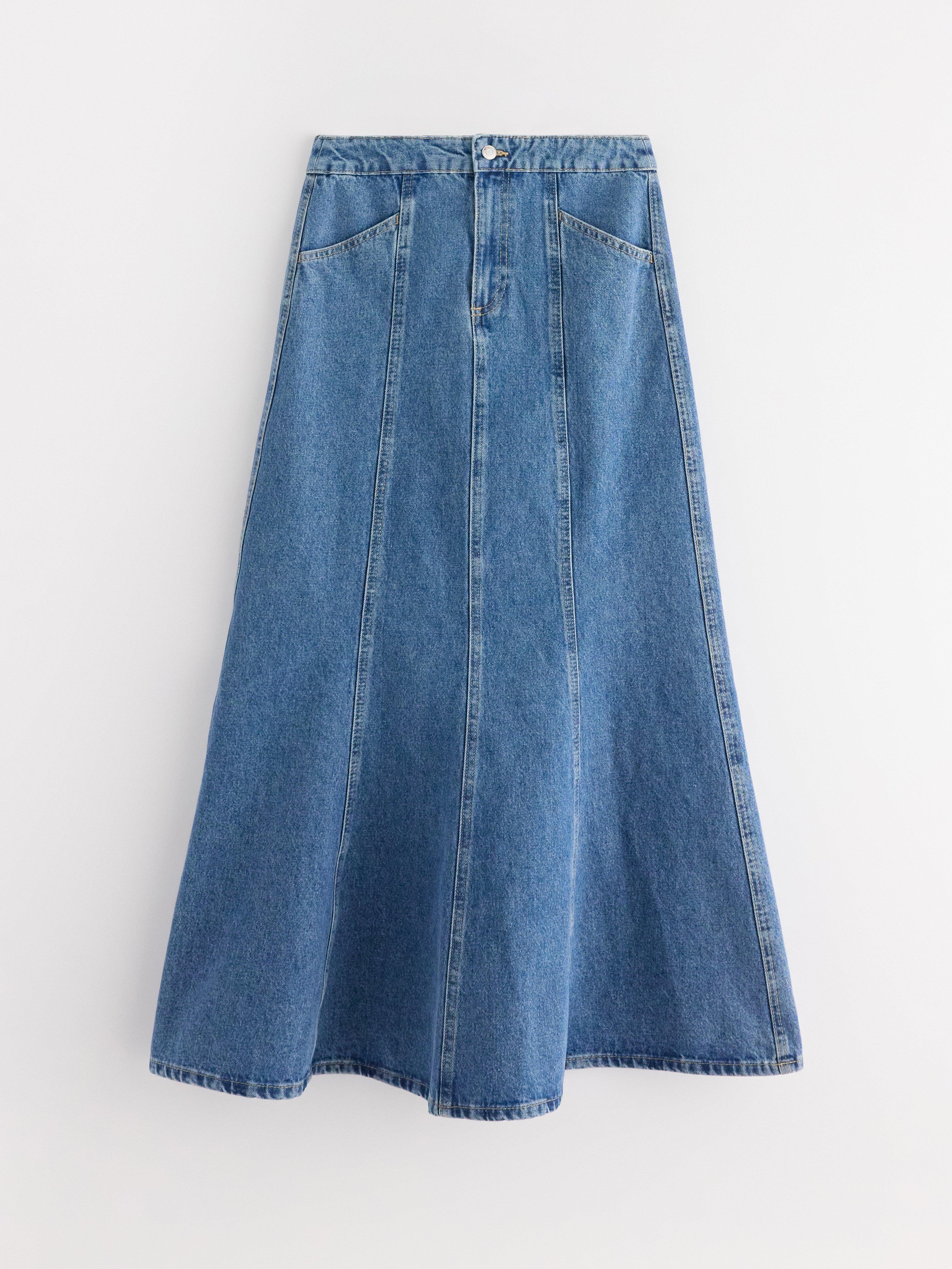 Lång jeanskjol