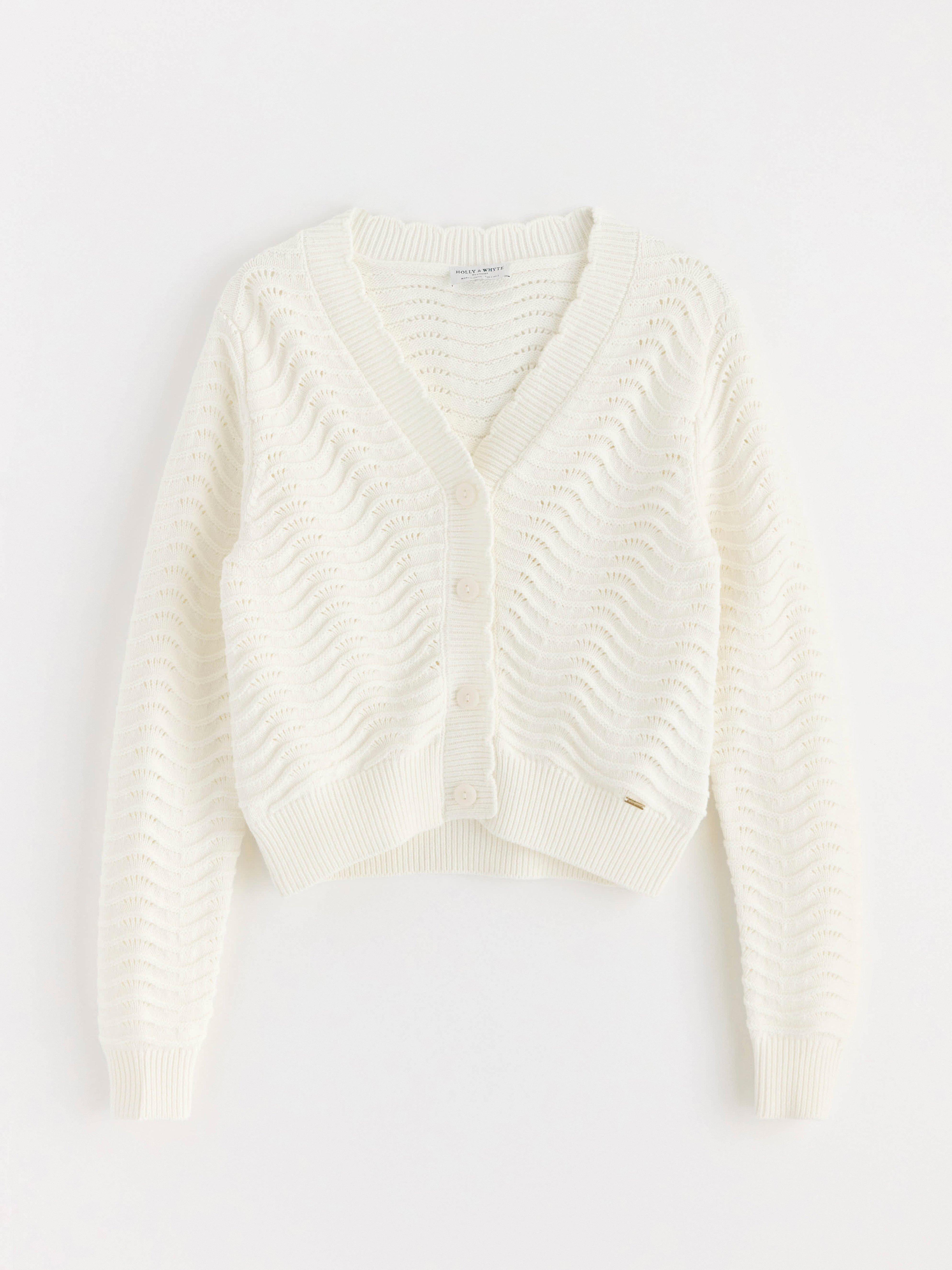 Mönsterstickad Cardigan