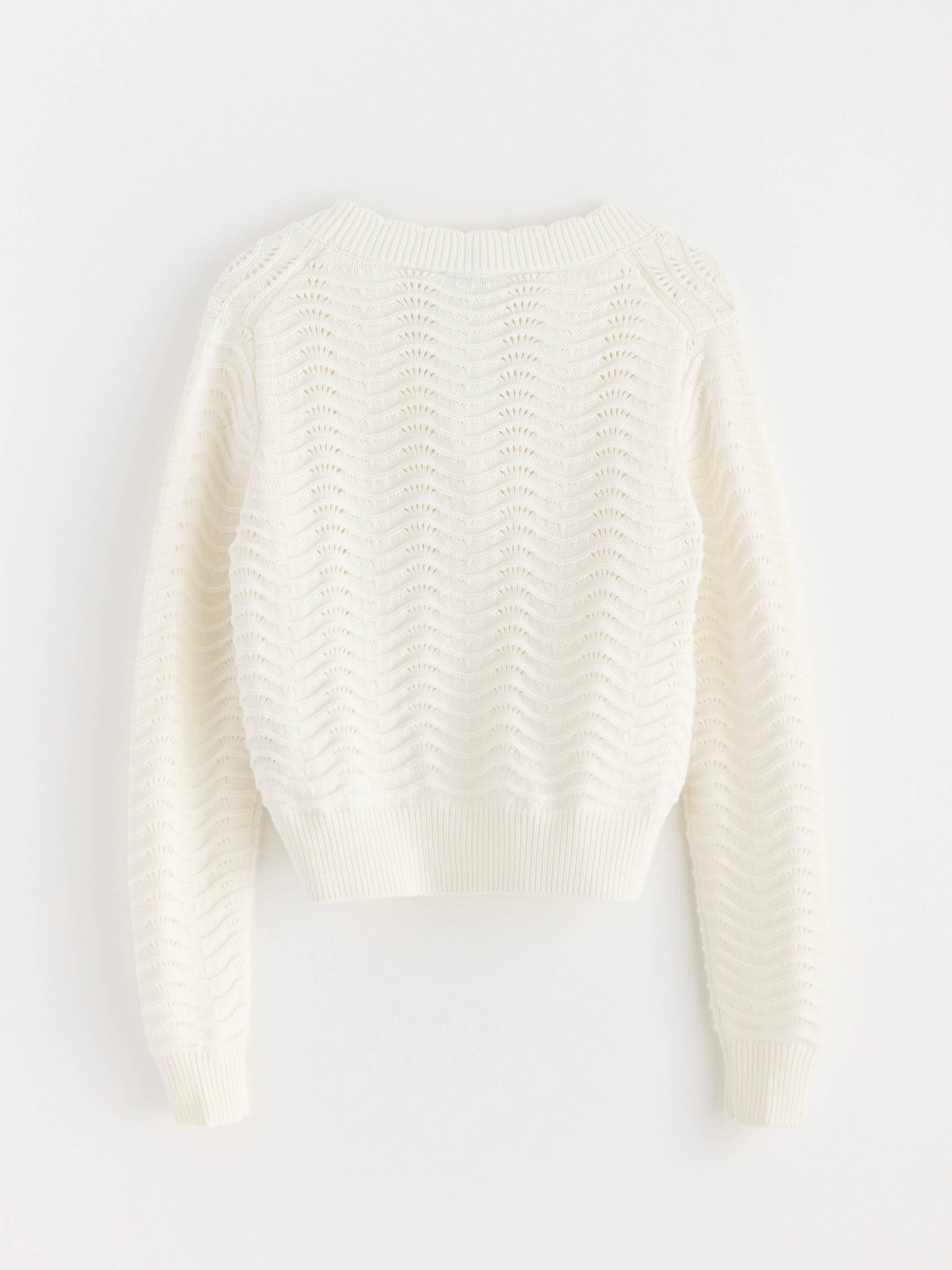 Mönsterstickad Cardigan