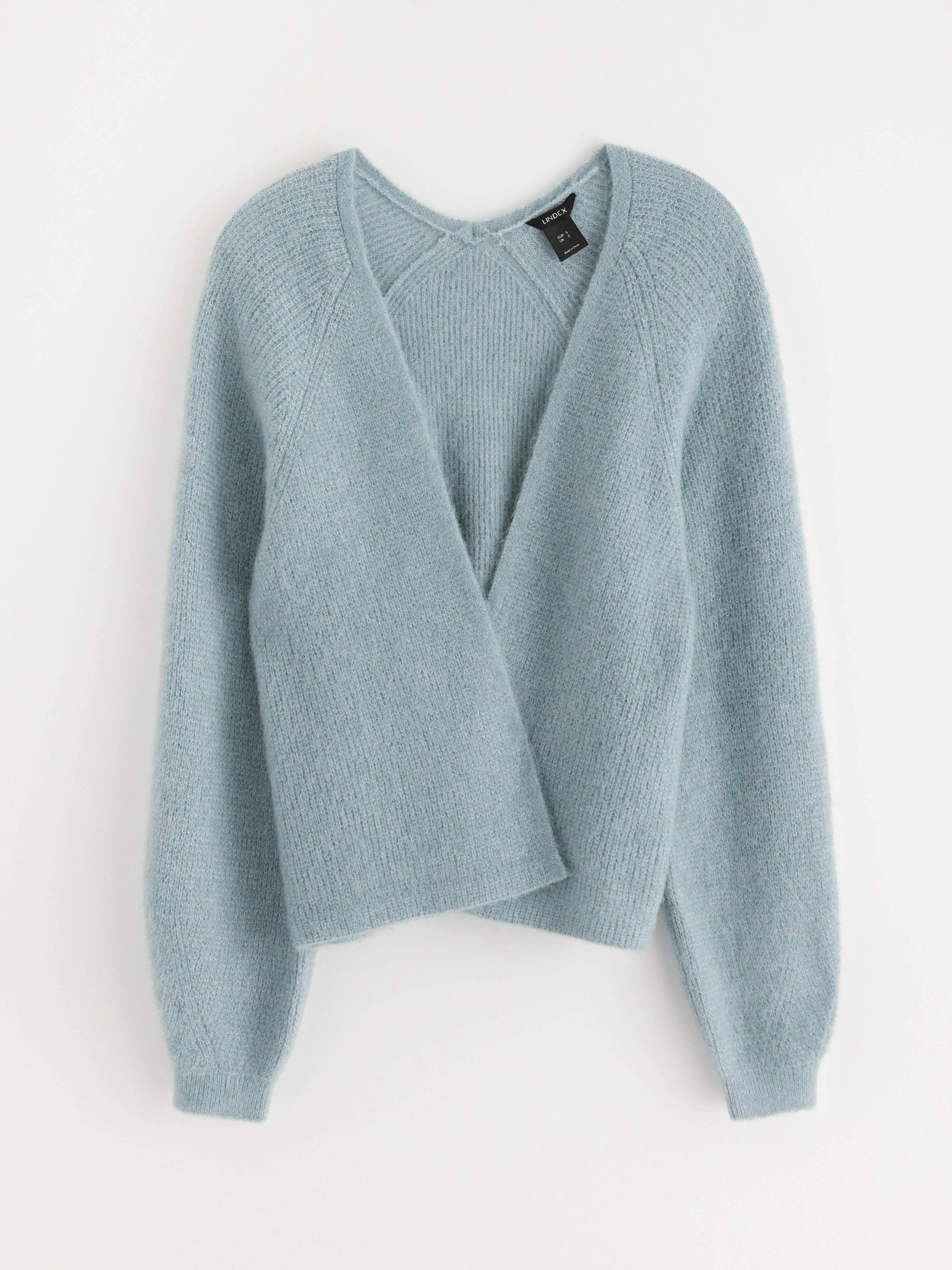 Stickad cardigan i ullblandning