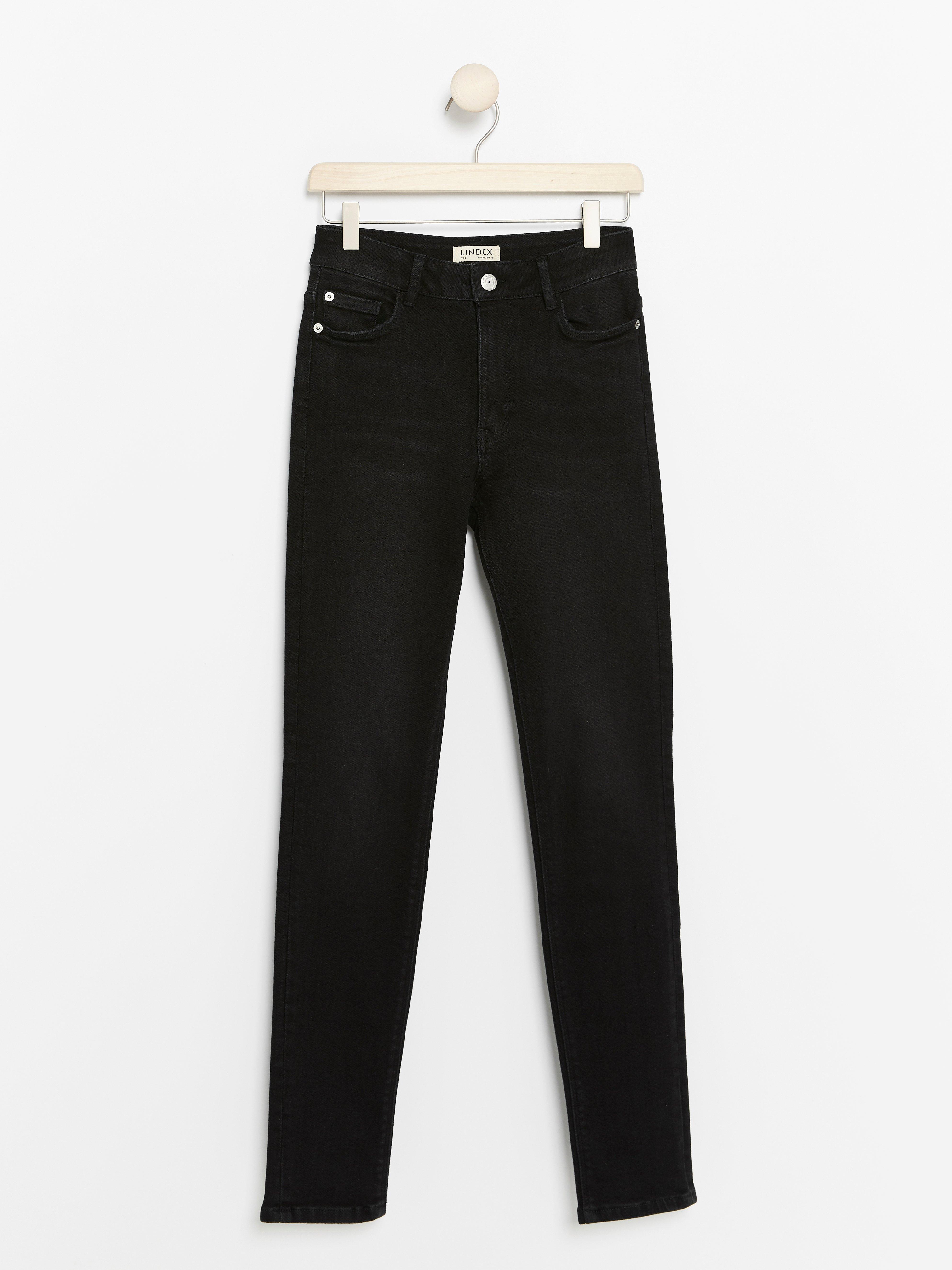 VERA Svarta skinny jeans med high waist