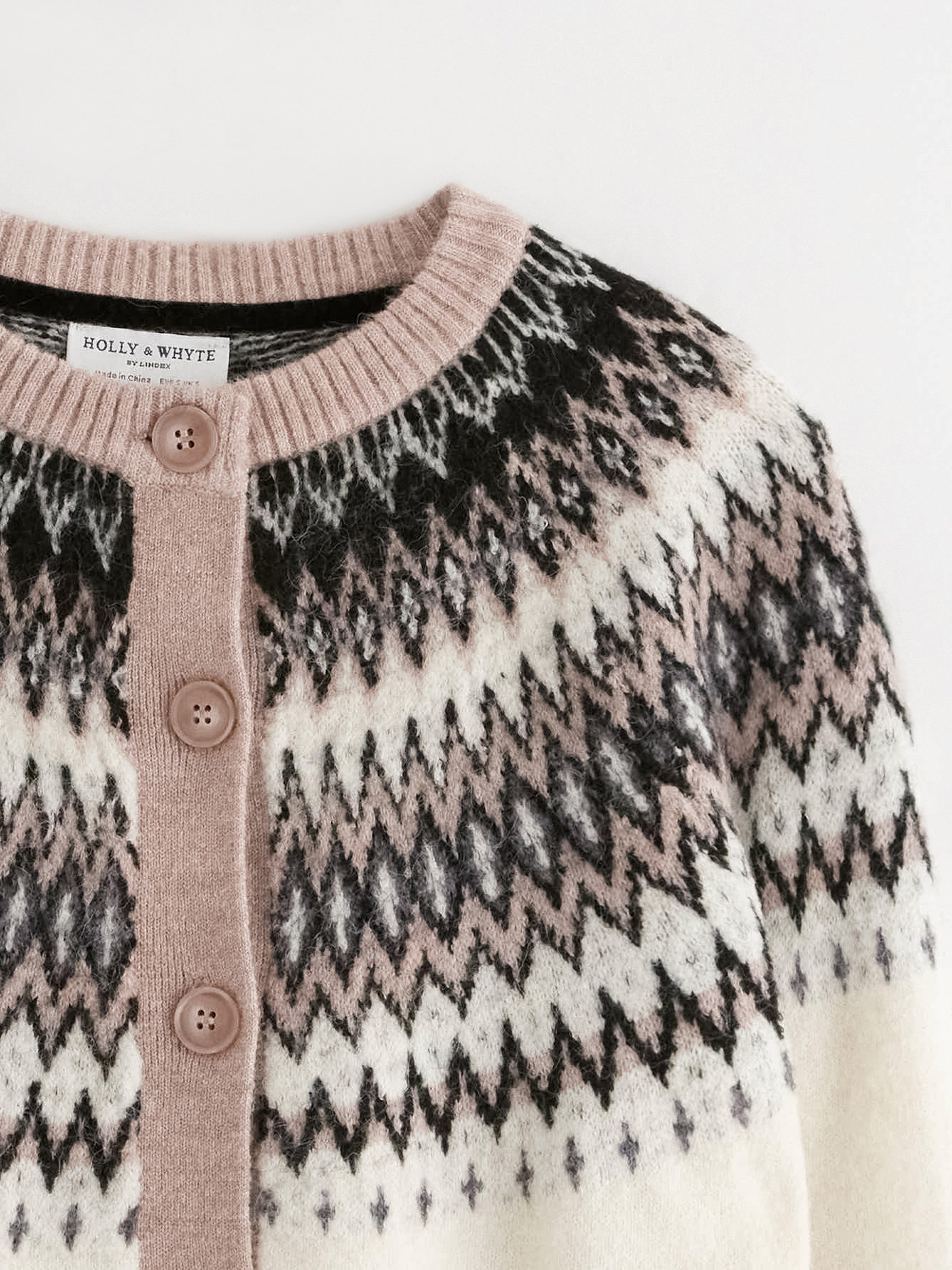 Cardigan med fair isle-mönster