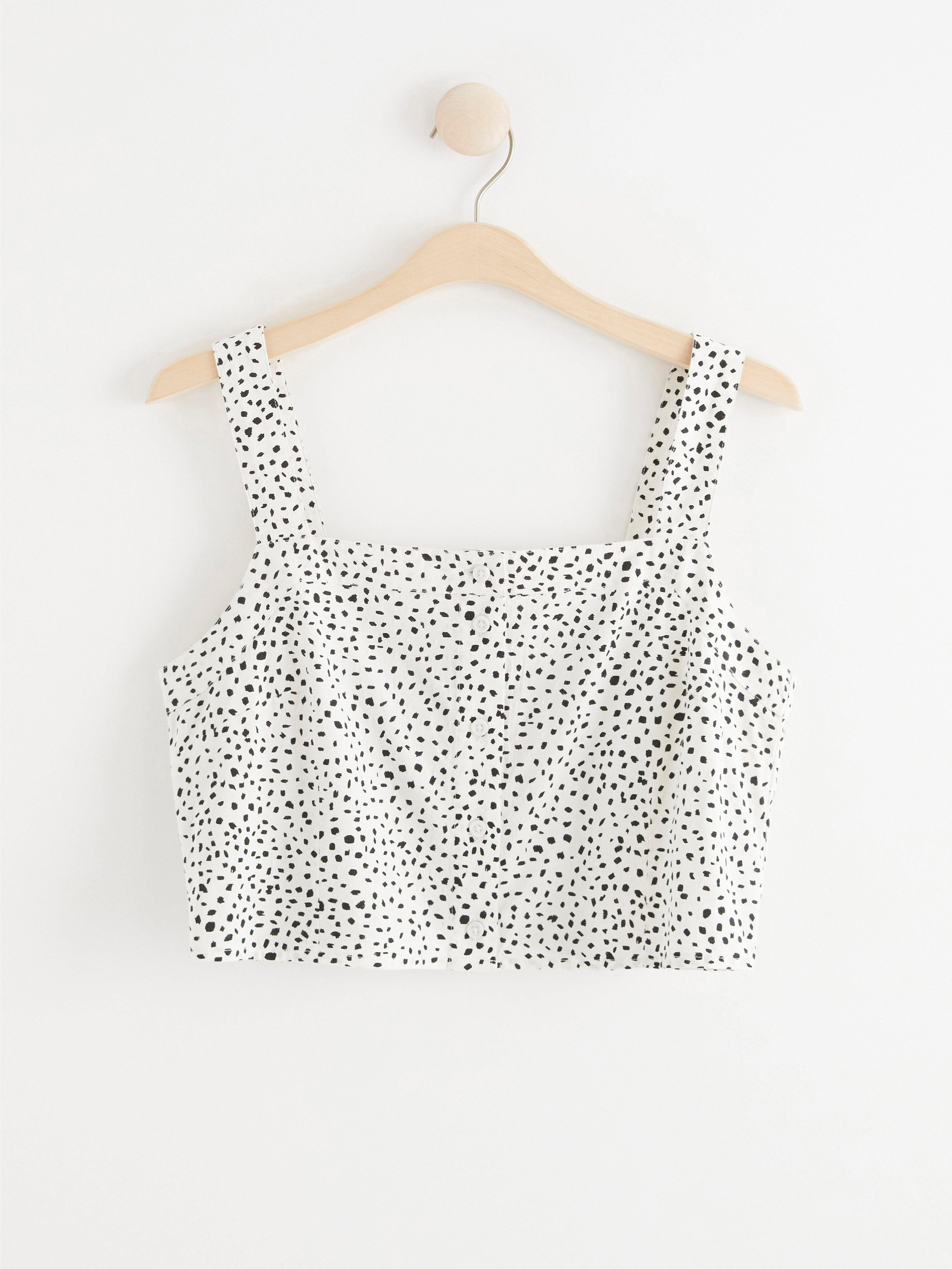Croppad ärmlös blus