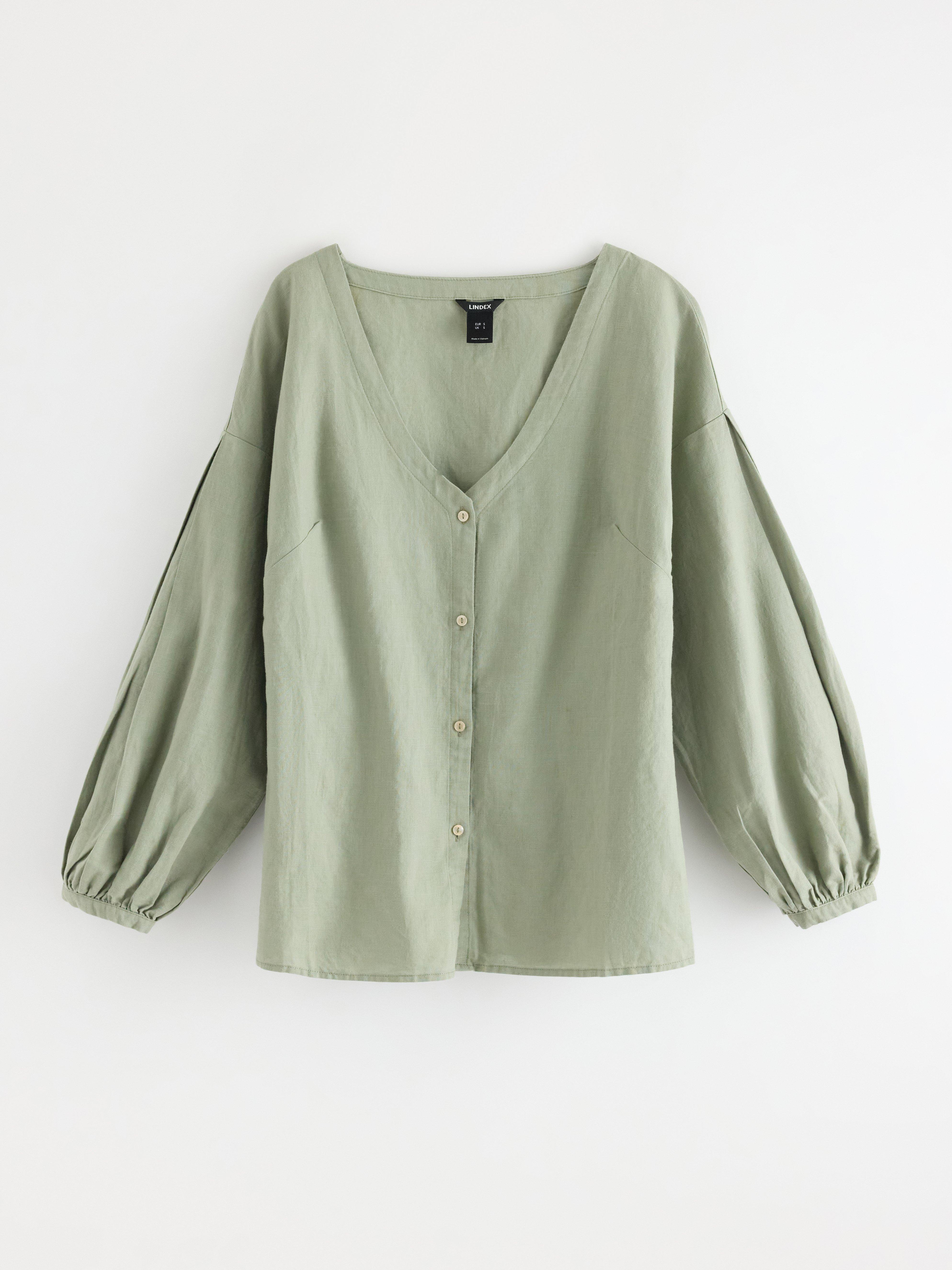 Blus i linneblandning