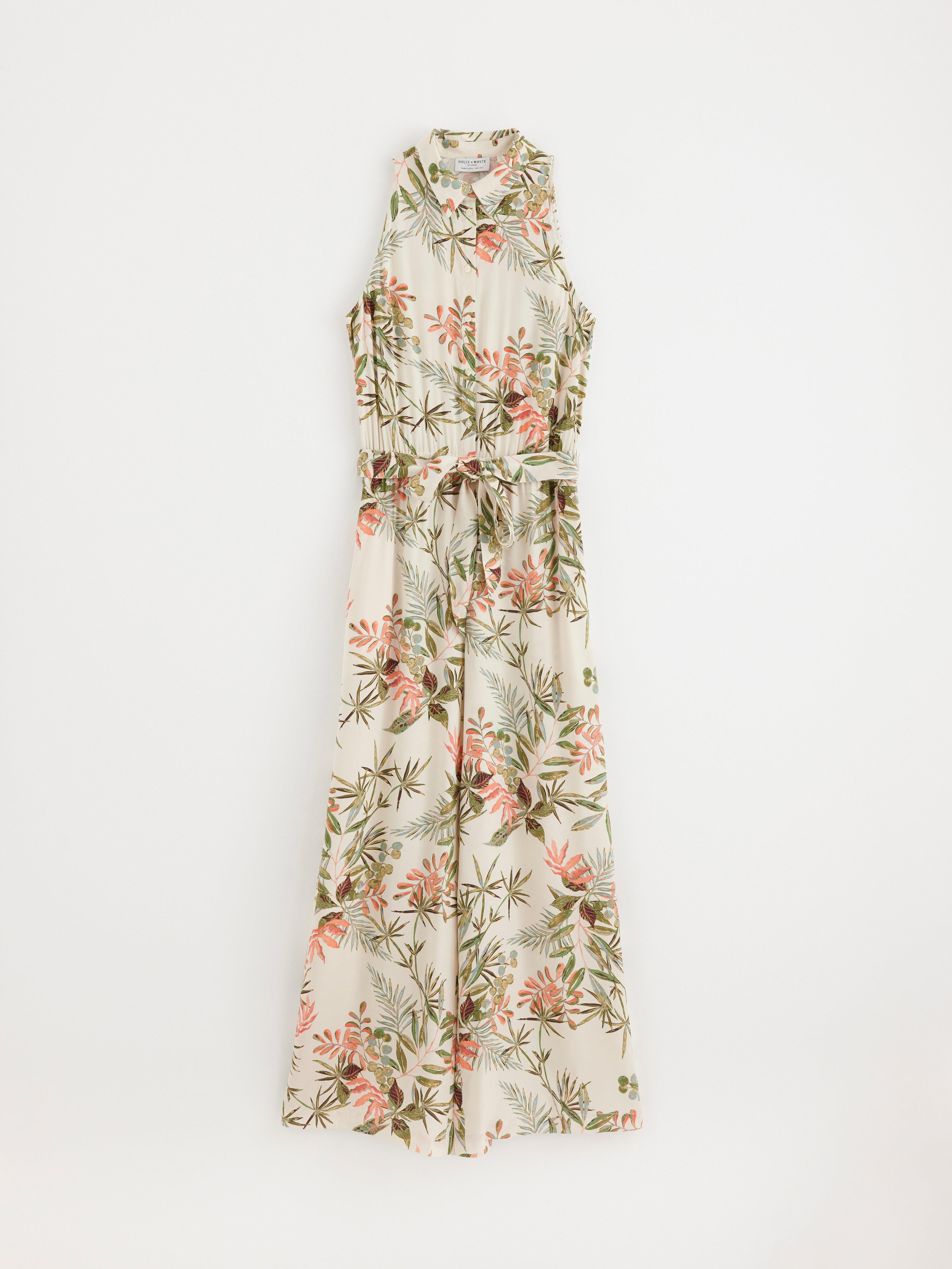 Mönstrad ärmlös jumpsuit
