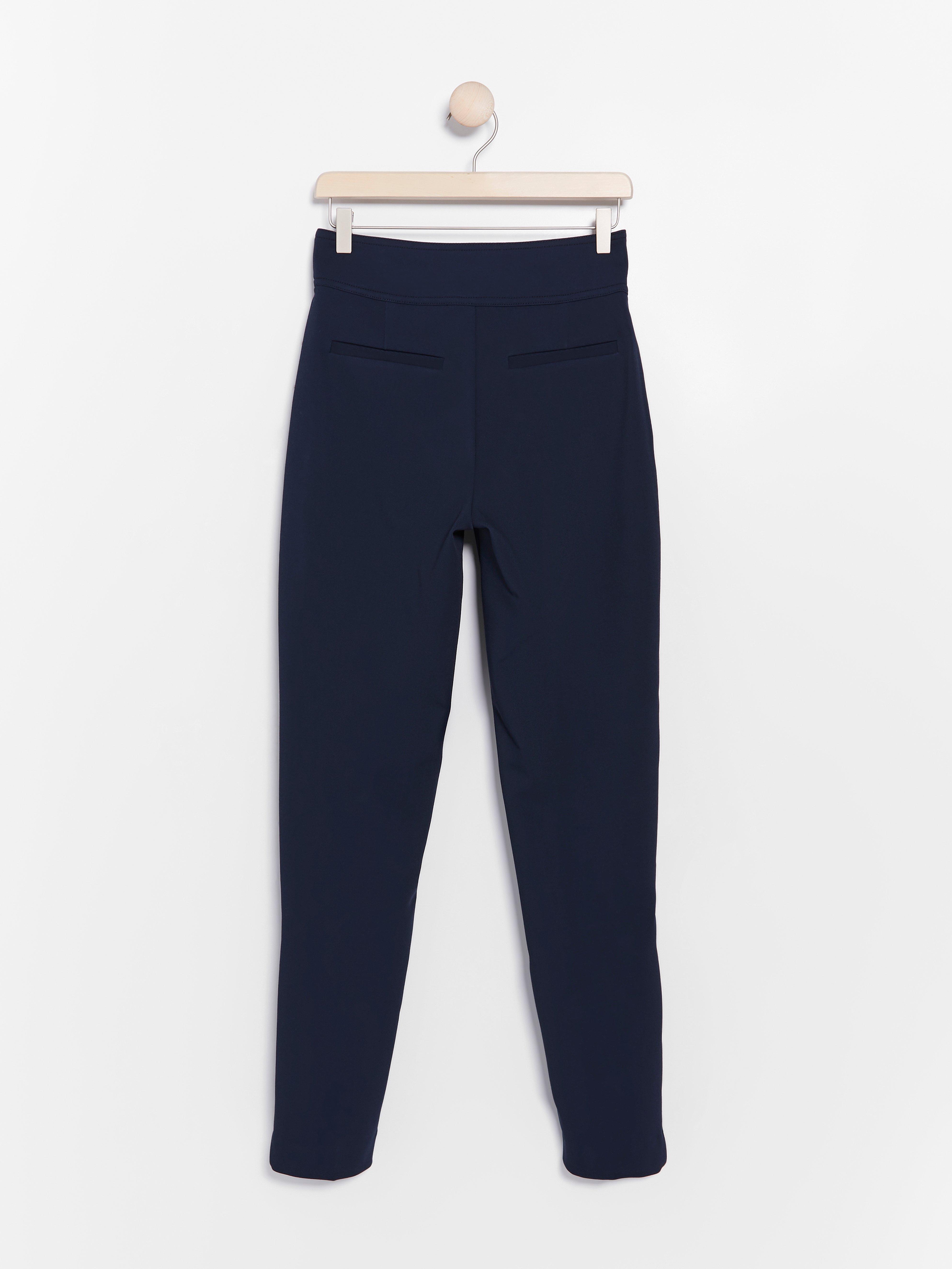POLLY Marinblå high waist-slacks