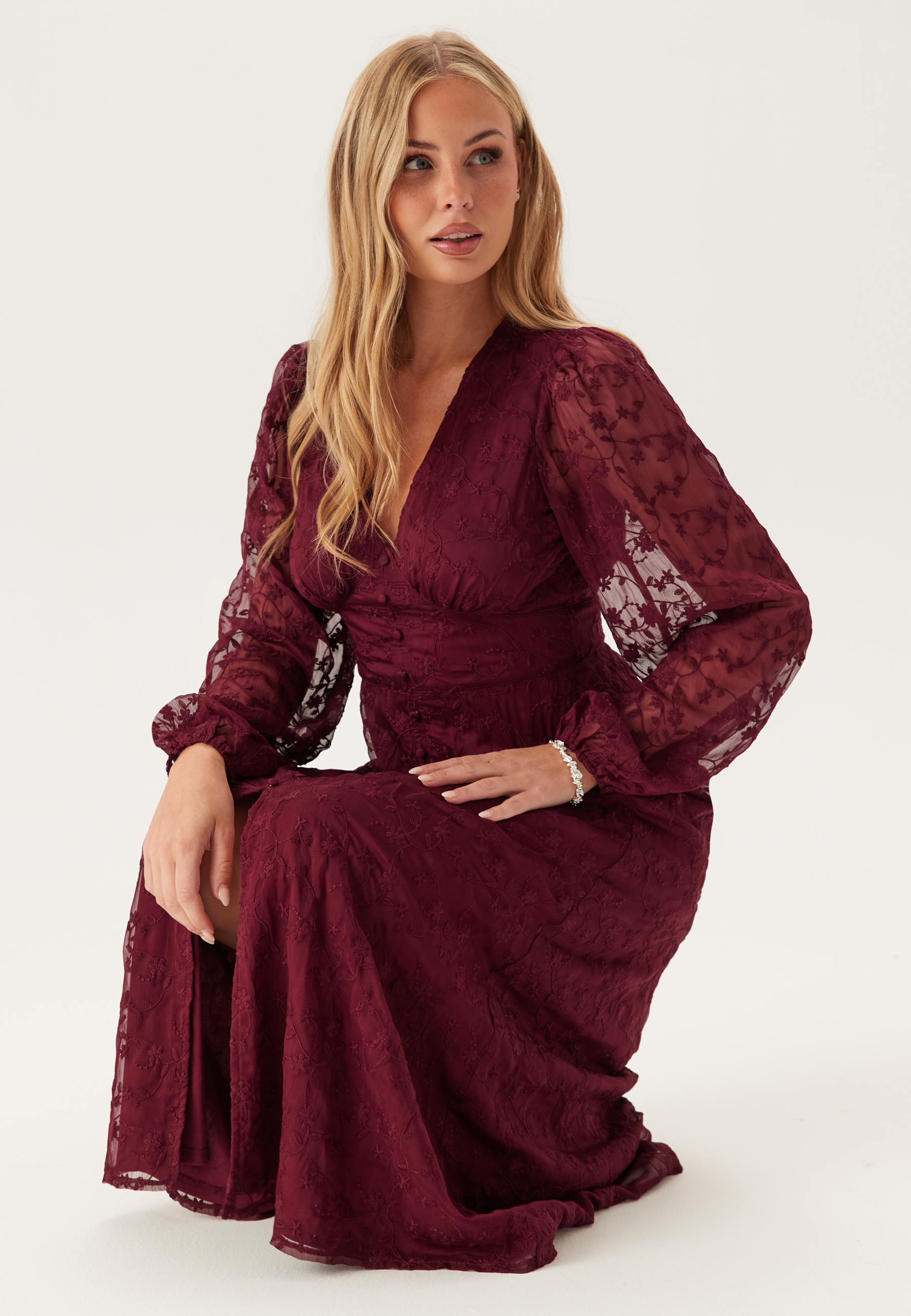 Embroidered Midi Dress