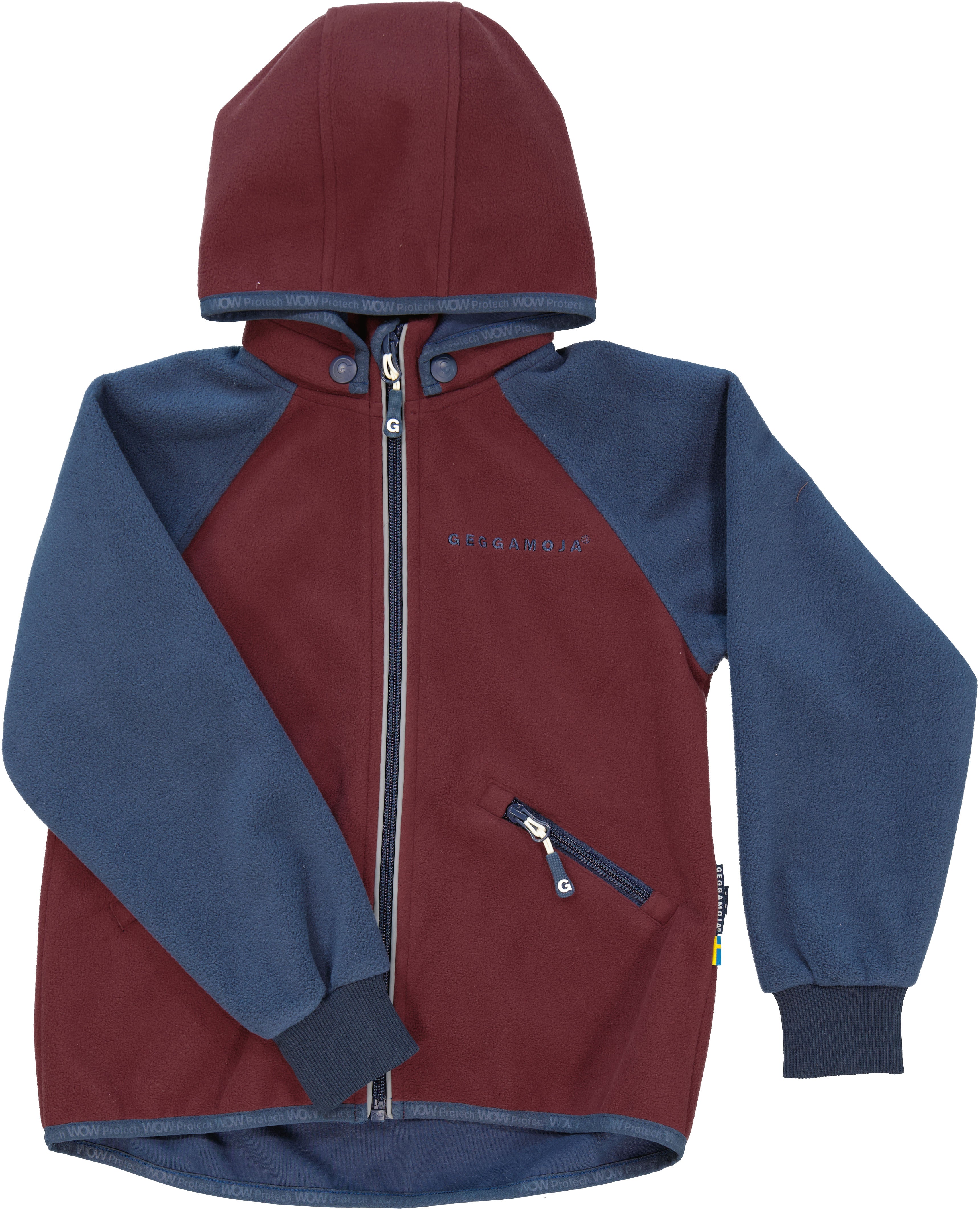 Vindfleecejacka Burgundy - 74/80