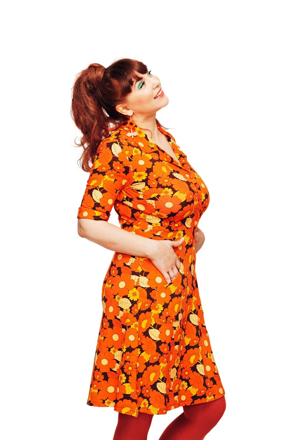 Monica klänning 1970 orange