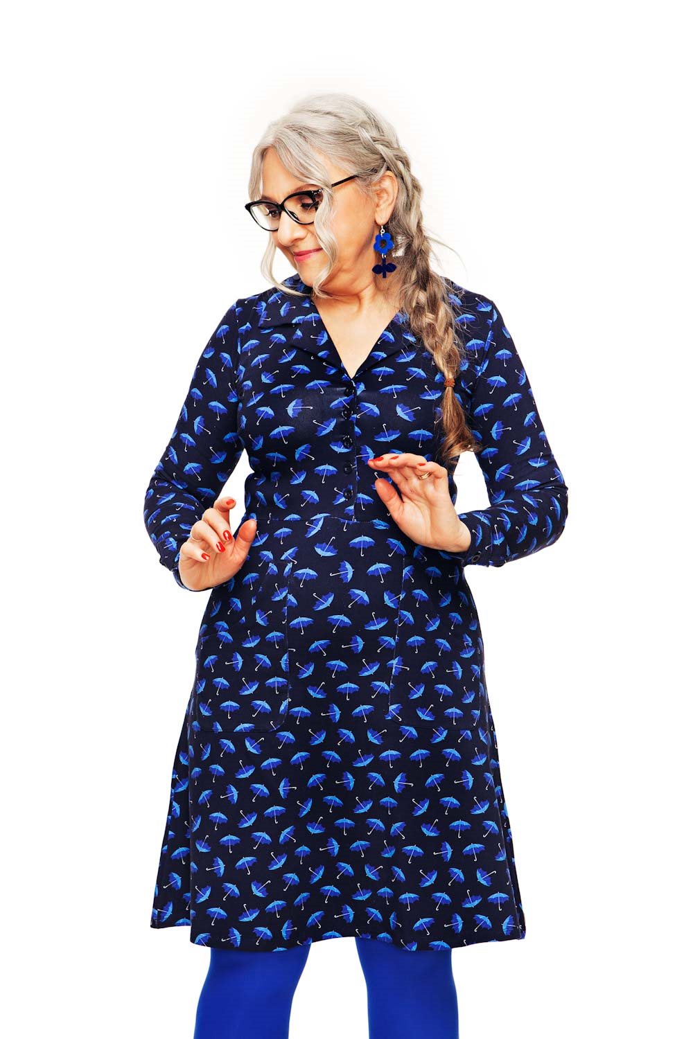 Cissi och Selma Viveca klänning Paraply Blå