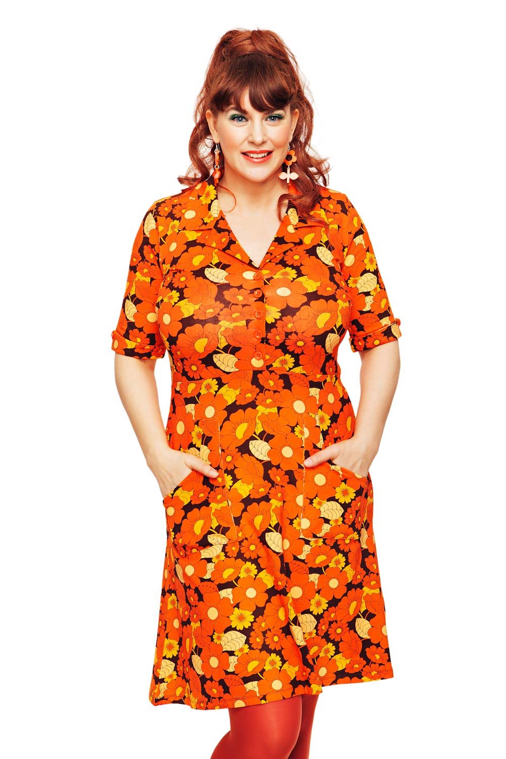 Monica klänning 1970 orange