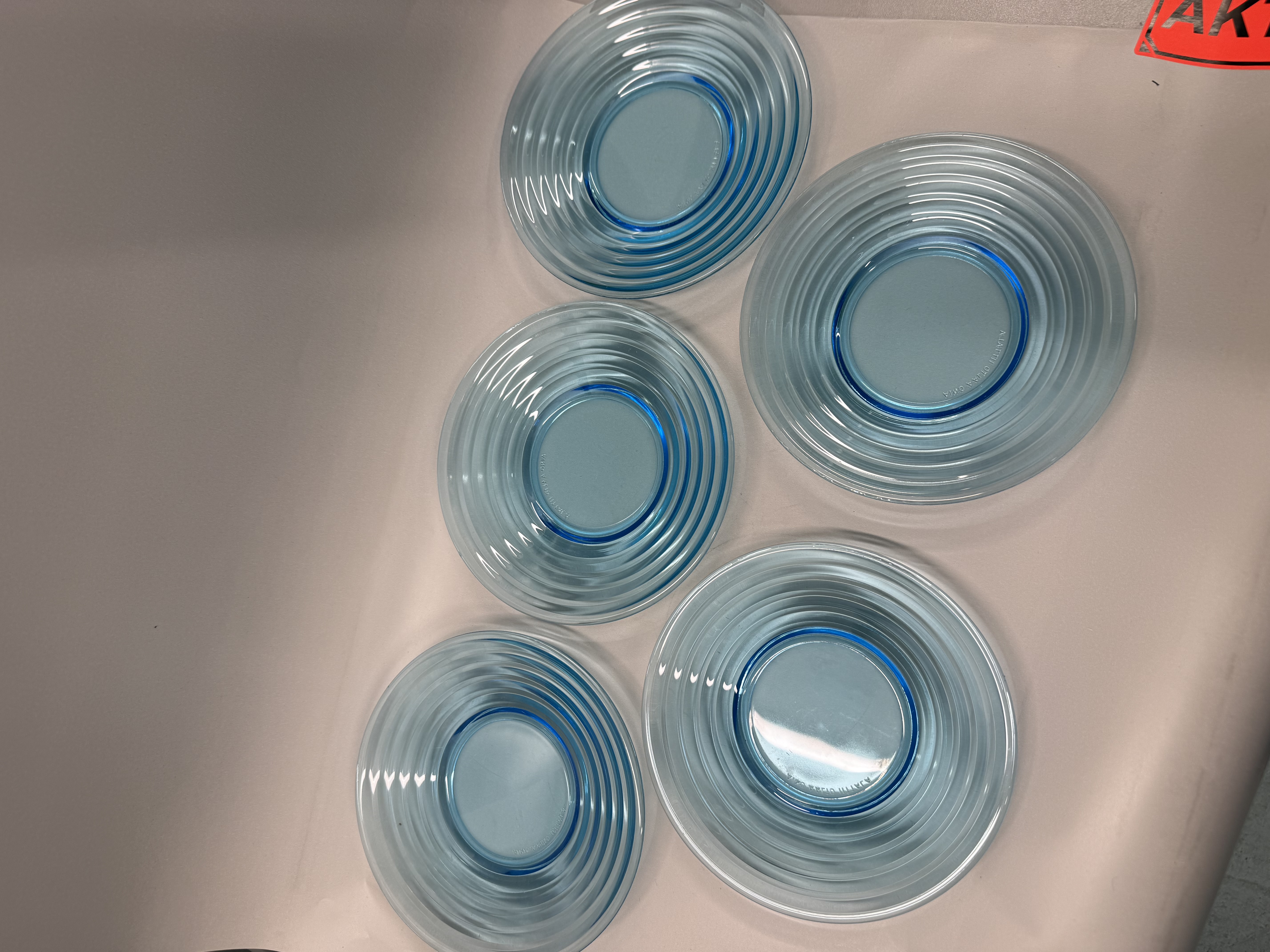 Iittala Aino Aalto blå assietter med ribbad yta, 4-pack