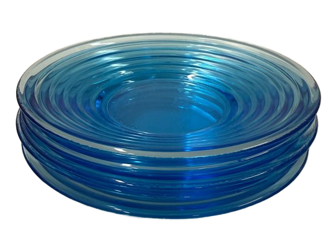 Iittala Aino Aalto blå assietter med ribbad yta, 4-pack