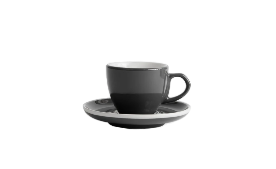 Curve Small Latte Gray 8oz/24cl - Created Co. 4 x cups saucers